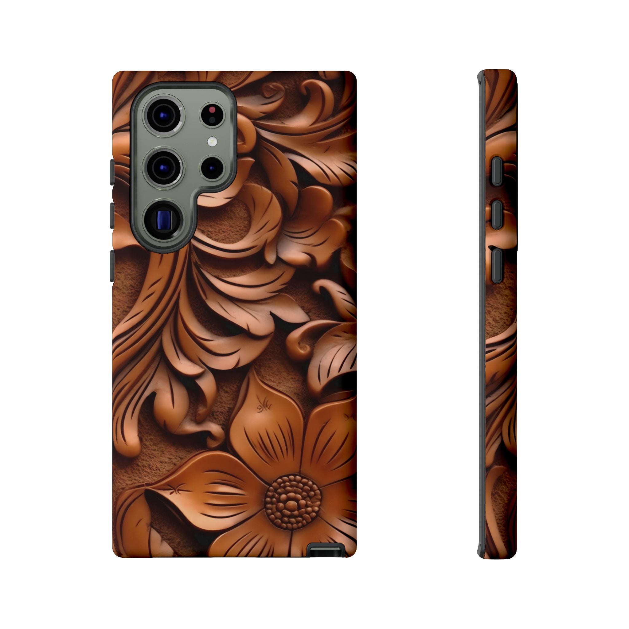 Baroque Floral Wood Samsung Case