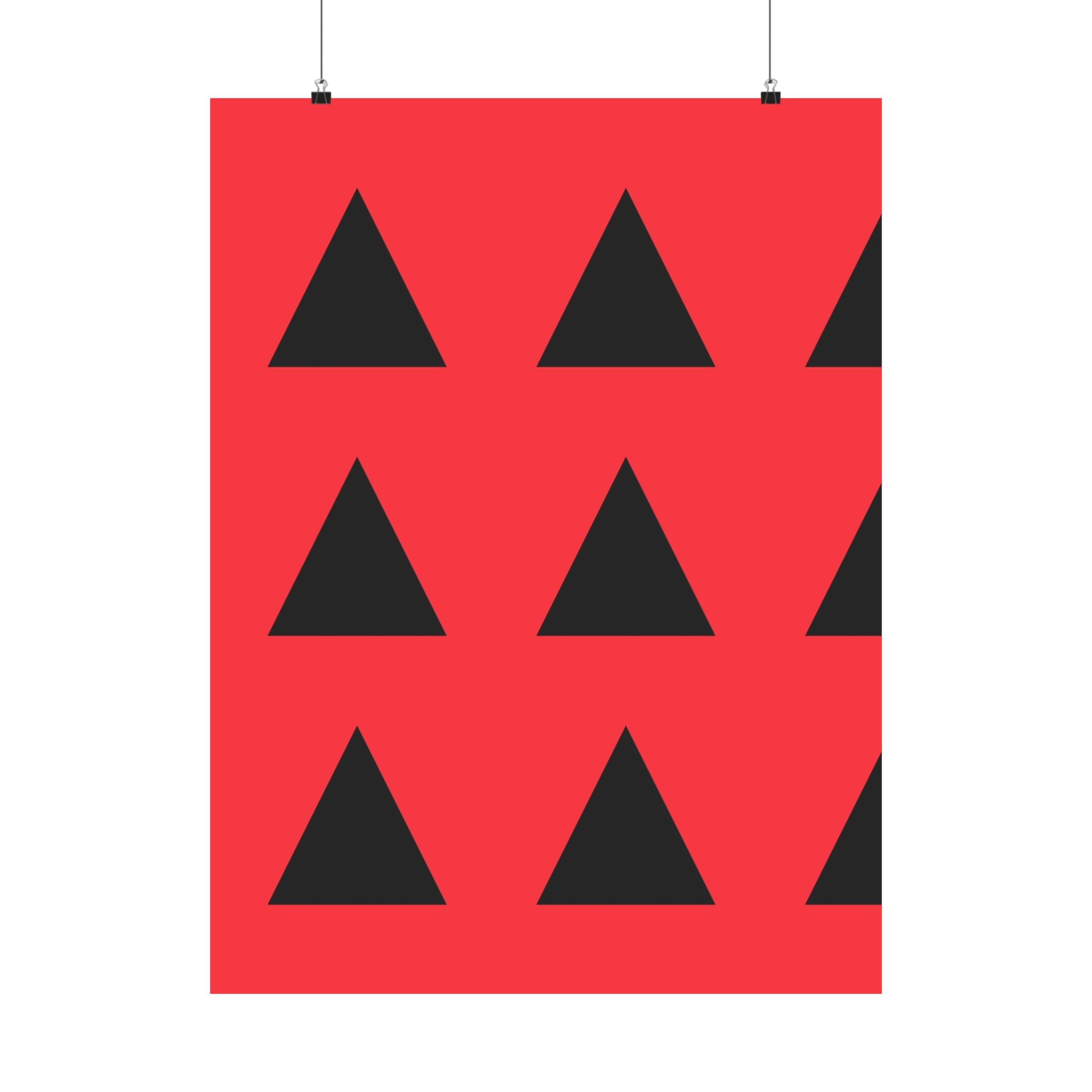 Red & Black Geometric Triangle Poster