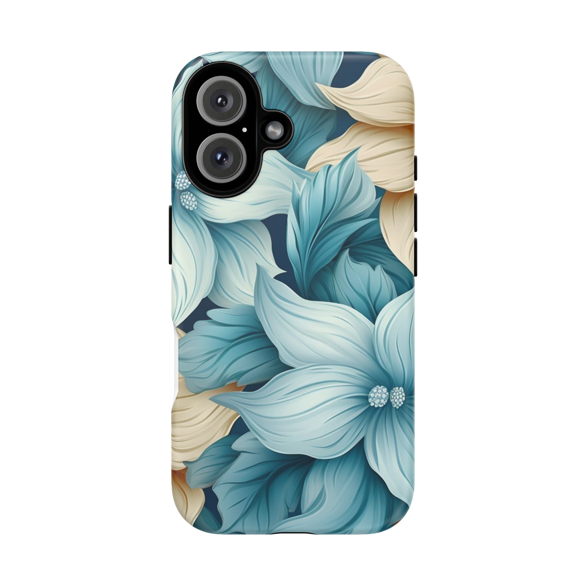 Teal Floral Hexagon iPhone Case - Rugged