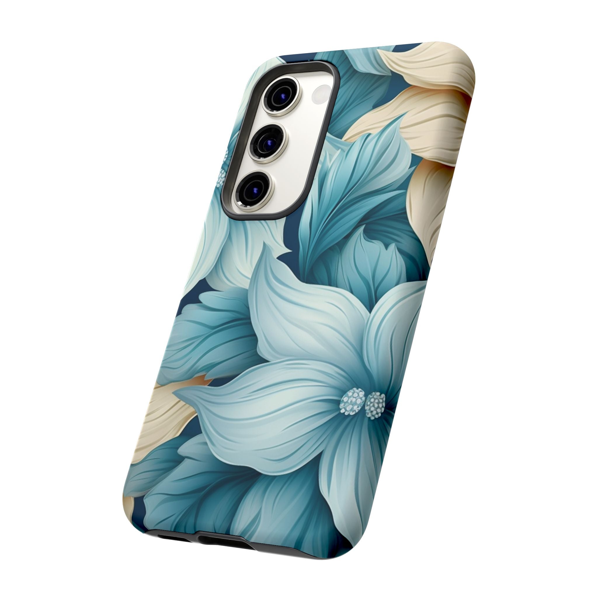 Teal Floral Samsung Phone Case