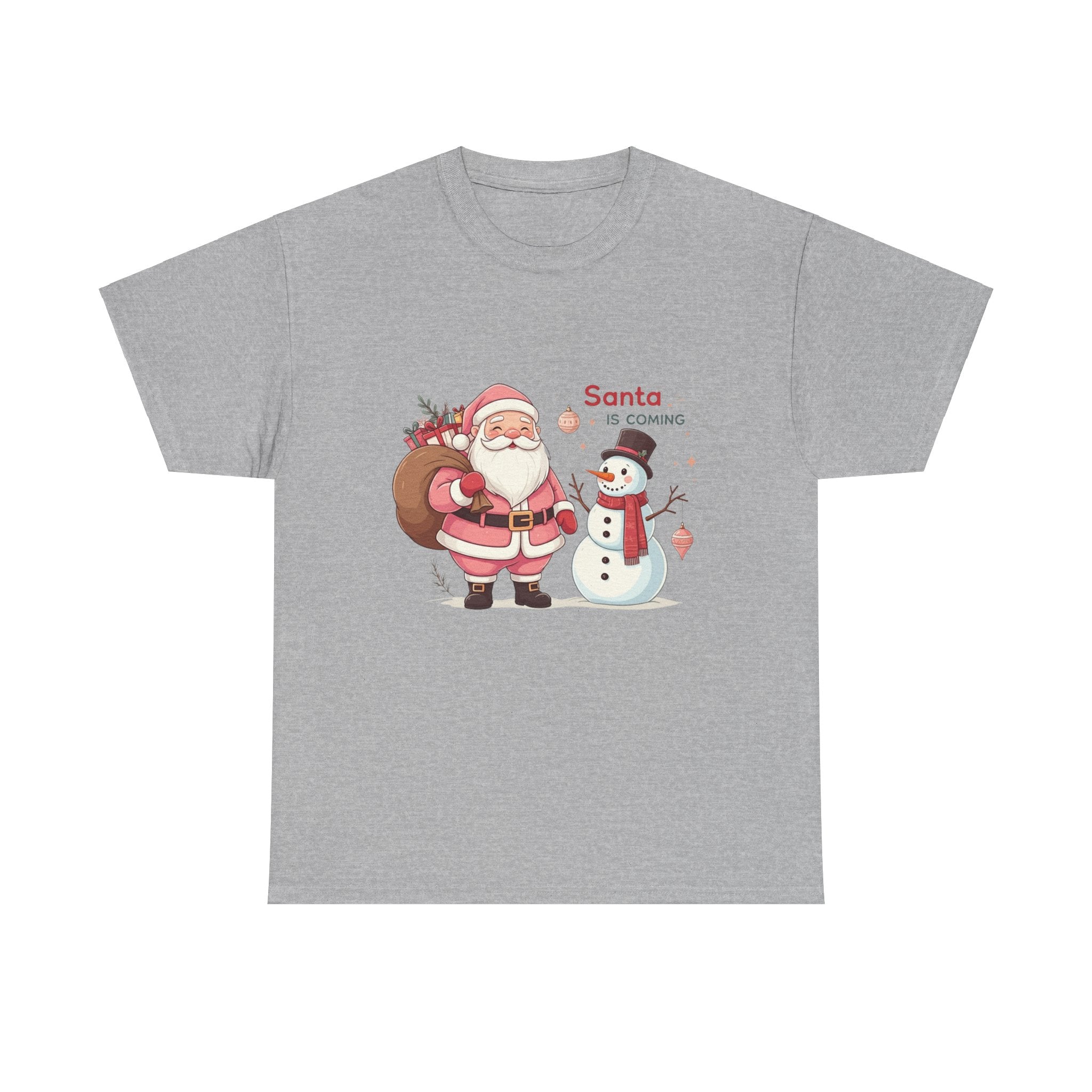 Pink Santa & Snowman Christmas T-Shirt