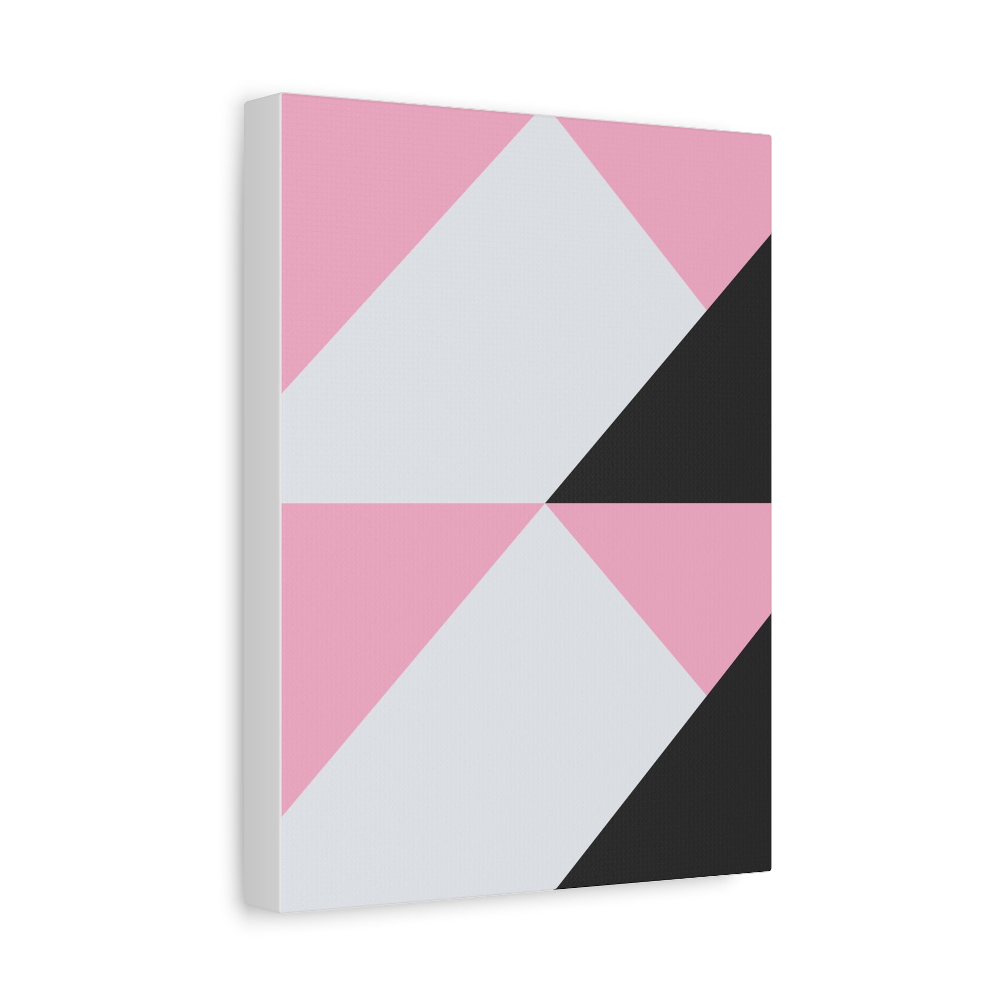 Geometric Pink & Gray Abstract Canvas Art