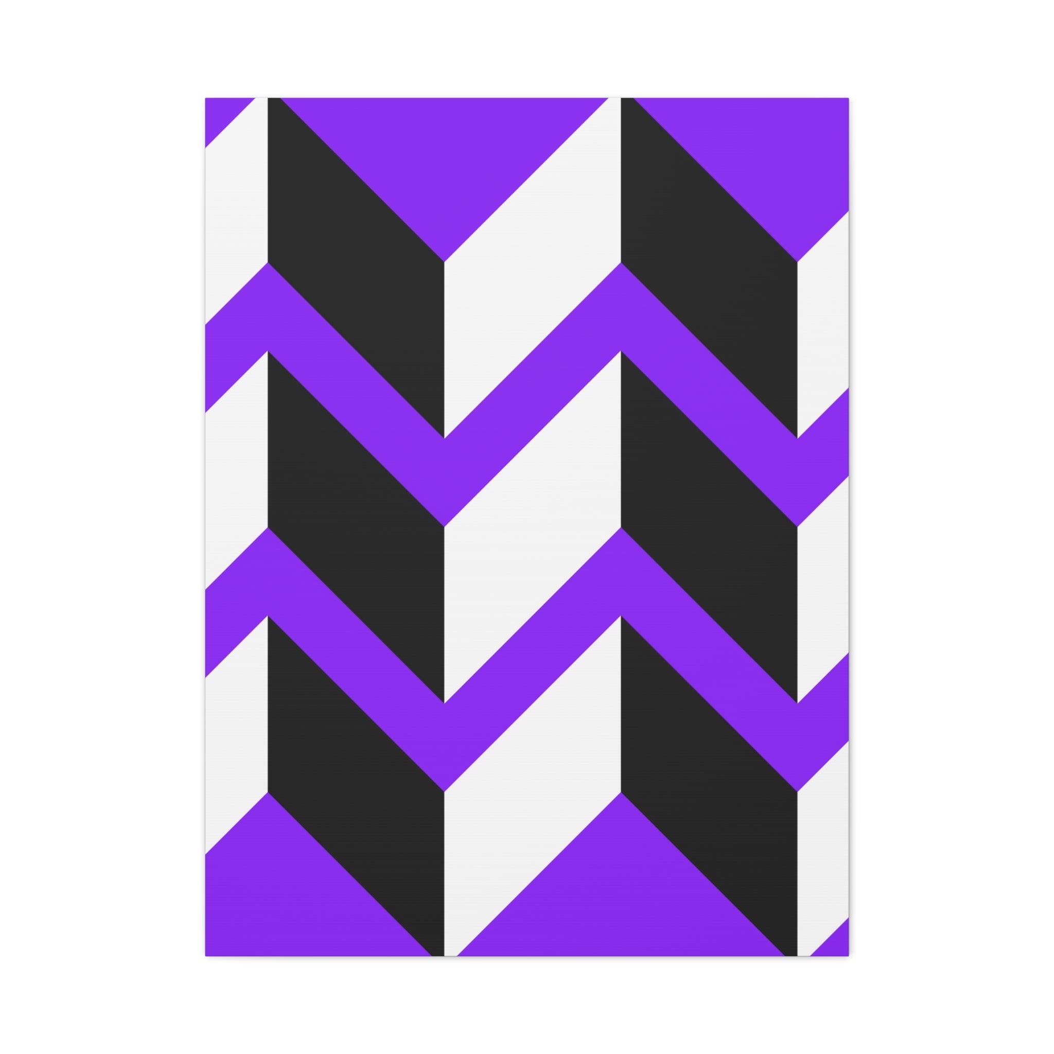 Purple Geometric Wave Canvas Art