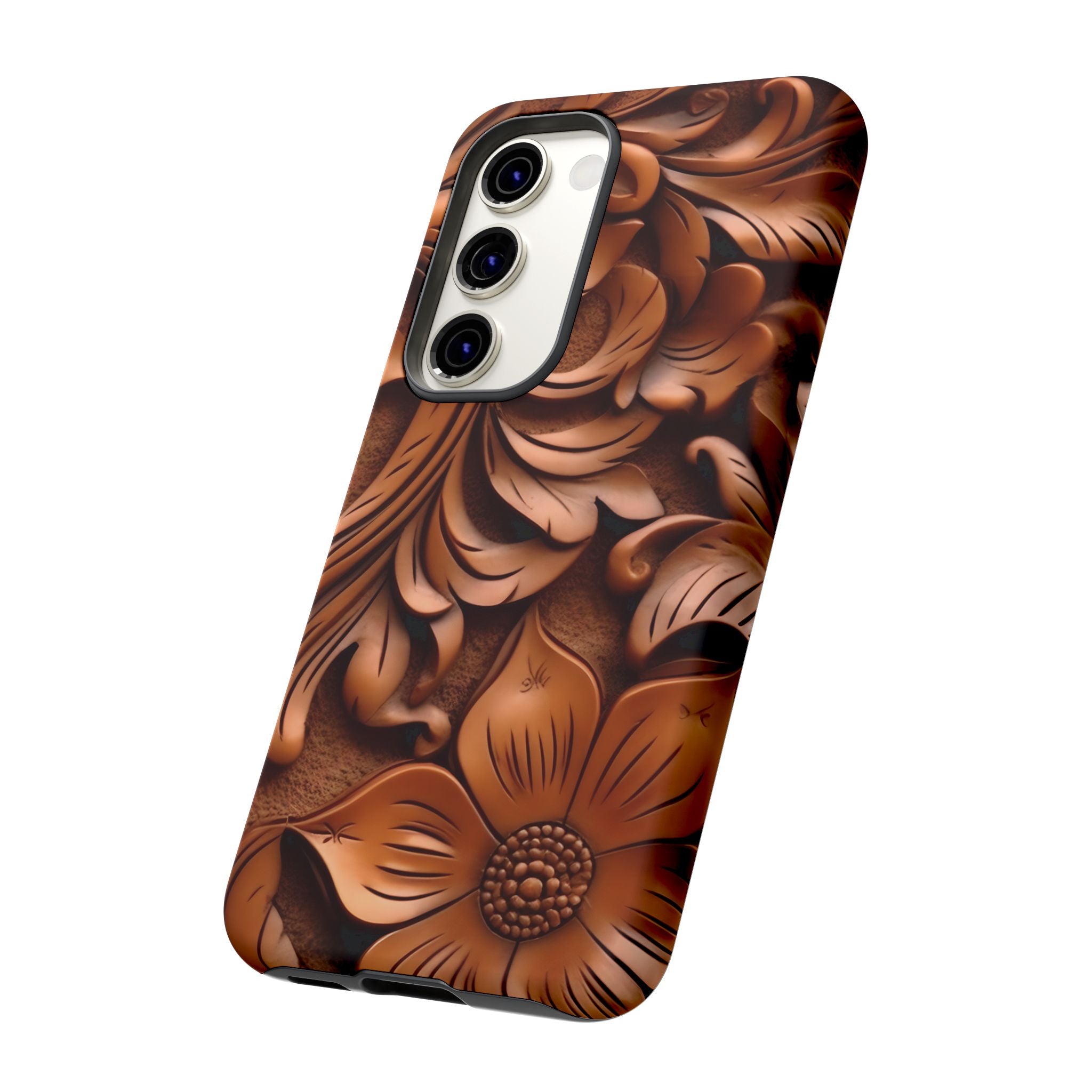 Baroque Floral Wood Samsung Case