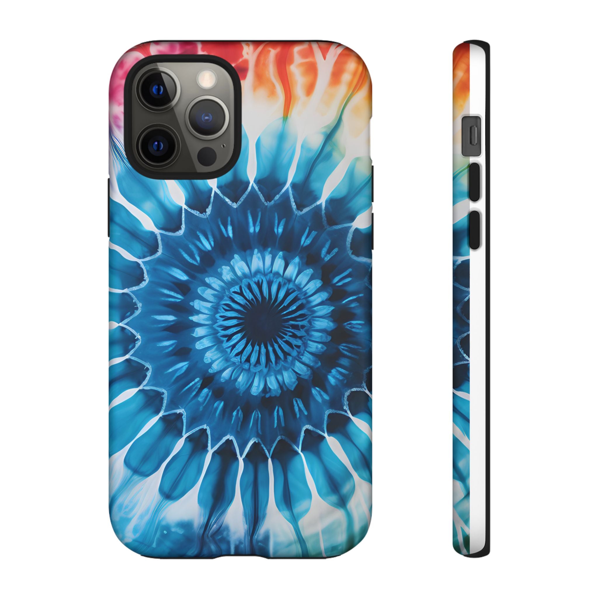 Cosmic Mandala Tie-Dye iPhone Case - Rugged Hexagon Stone