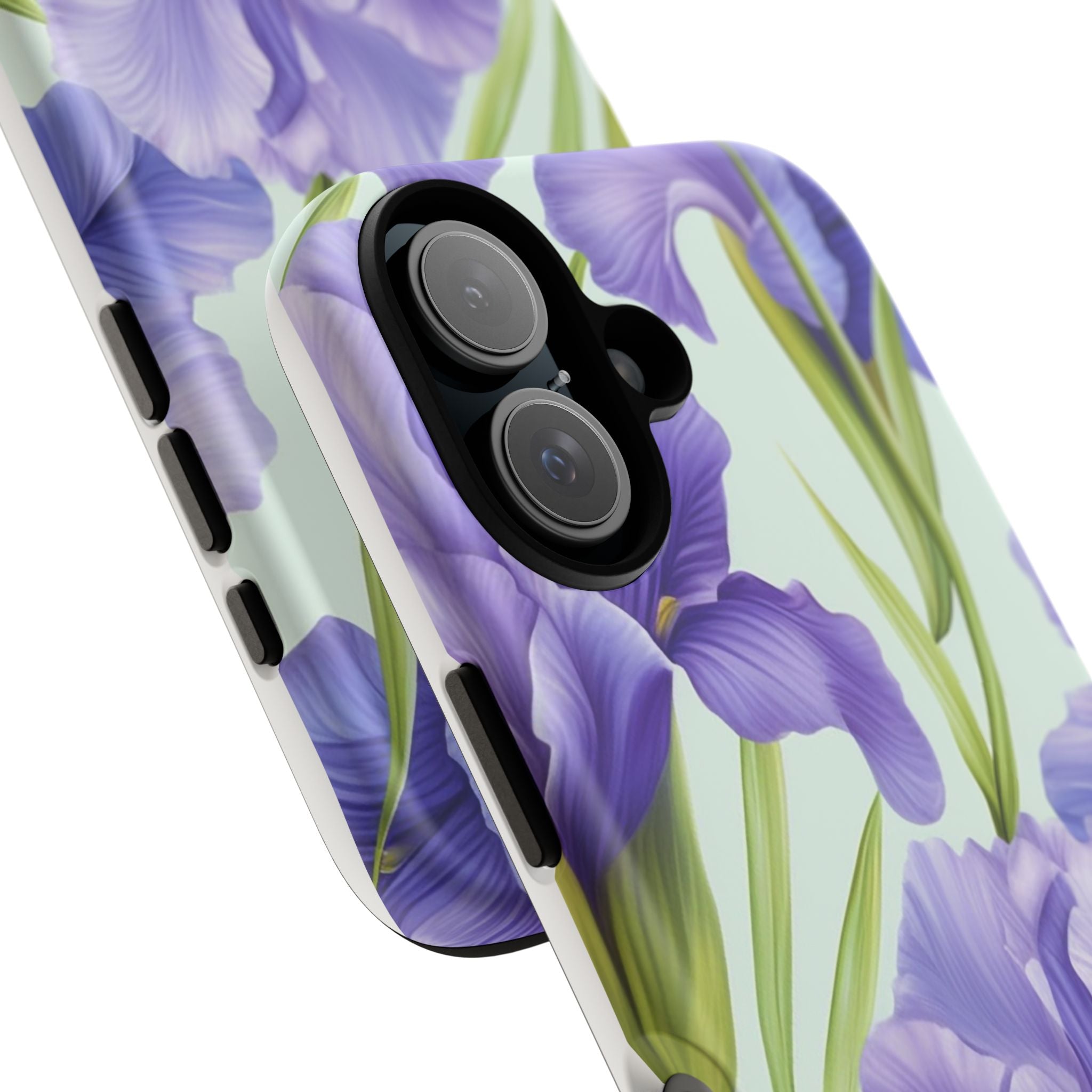 Purple Iris Floral iPhone Case - Hexagon Stone