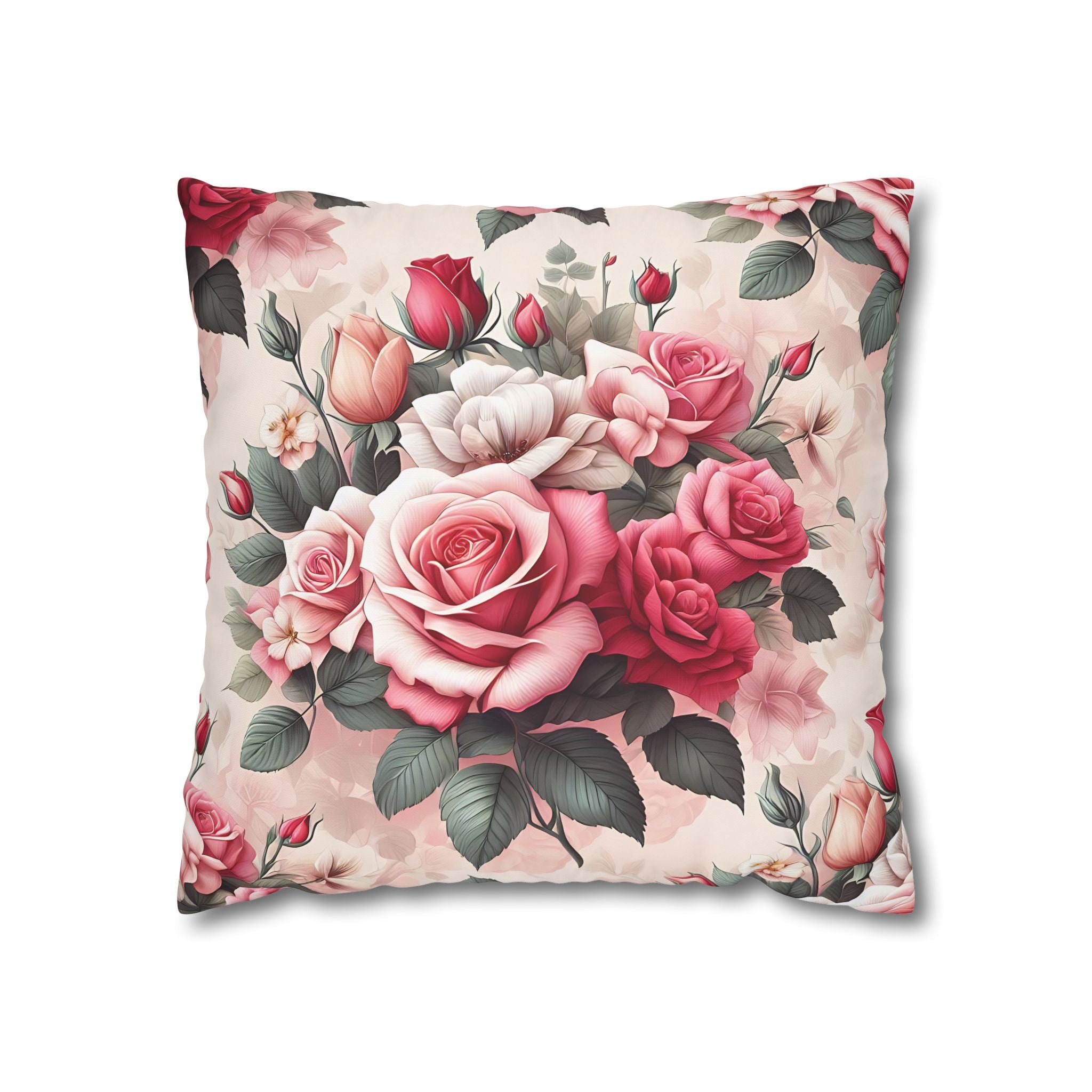 Pink Rose Pillowcase - Romantic Floral Design