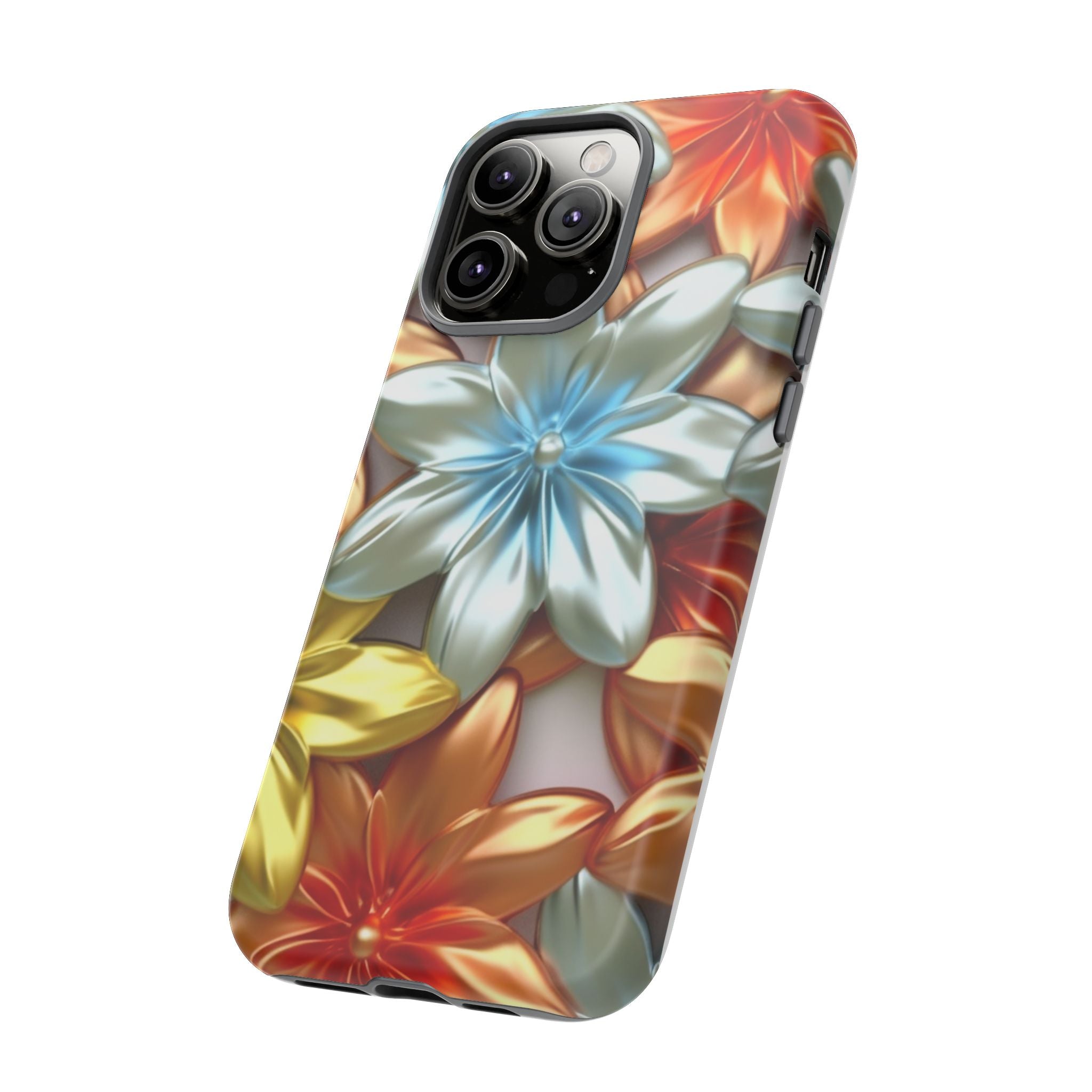 Metallic Flower Hexagon iPhone Case - Rugged