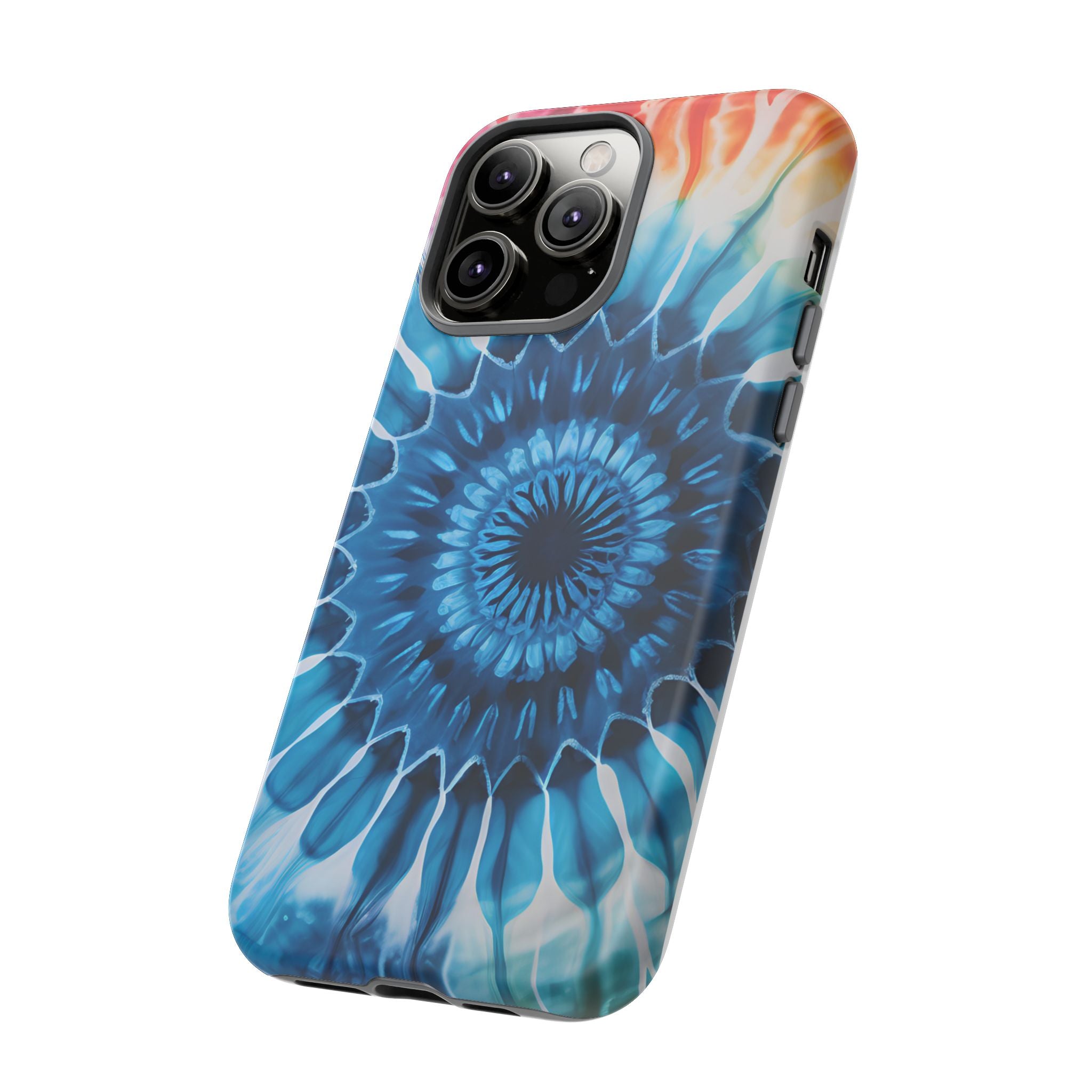 Cosmic Mandala Tie-Dye iPhone Case - Rugged Hexagon Stone