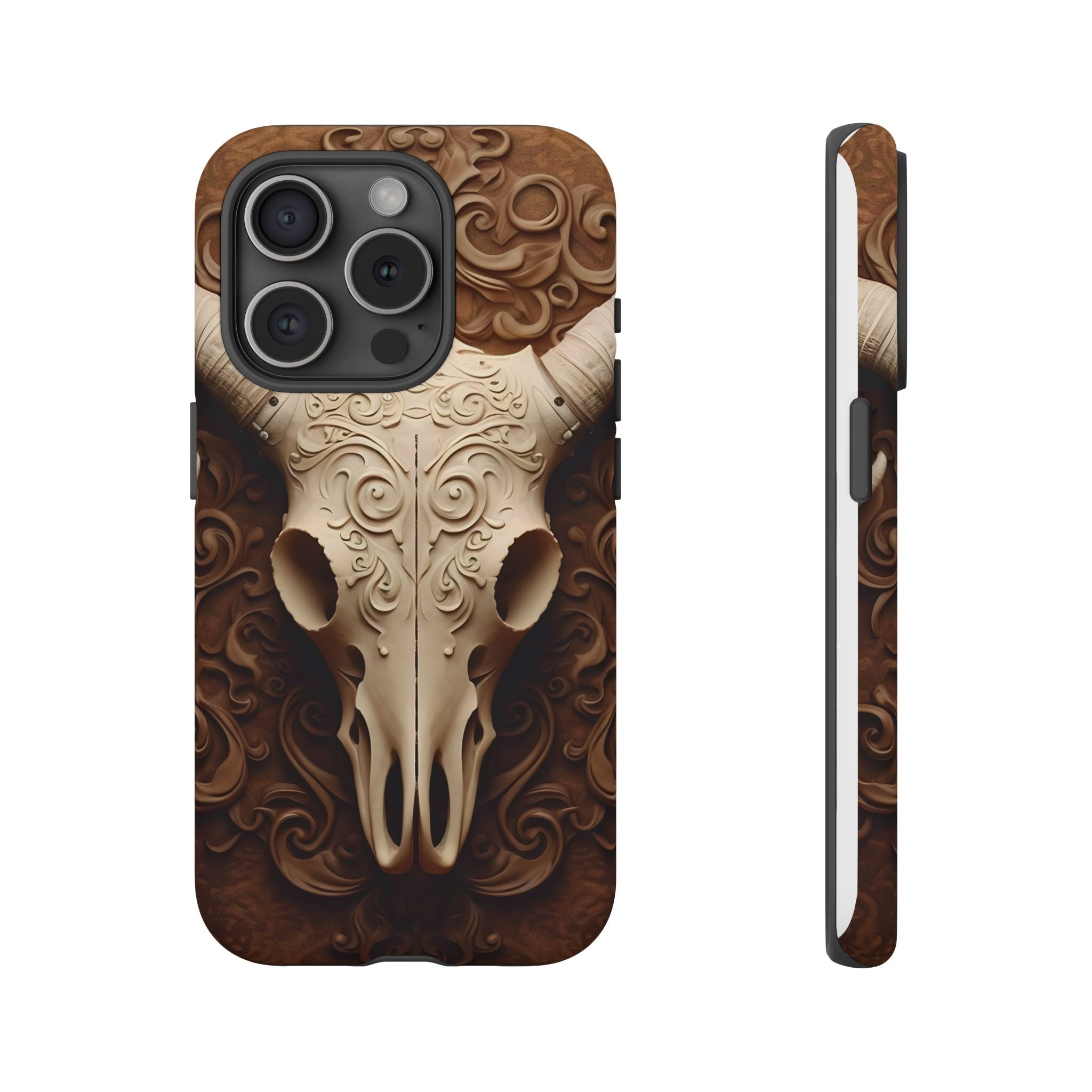 Baroque Ram Skull Hexagon Stone iPhone Case