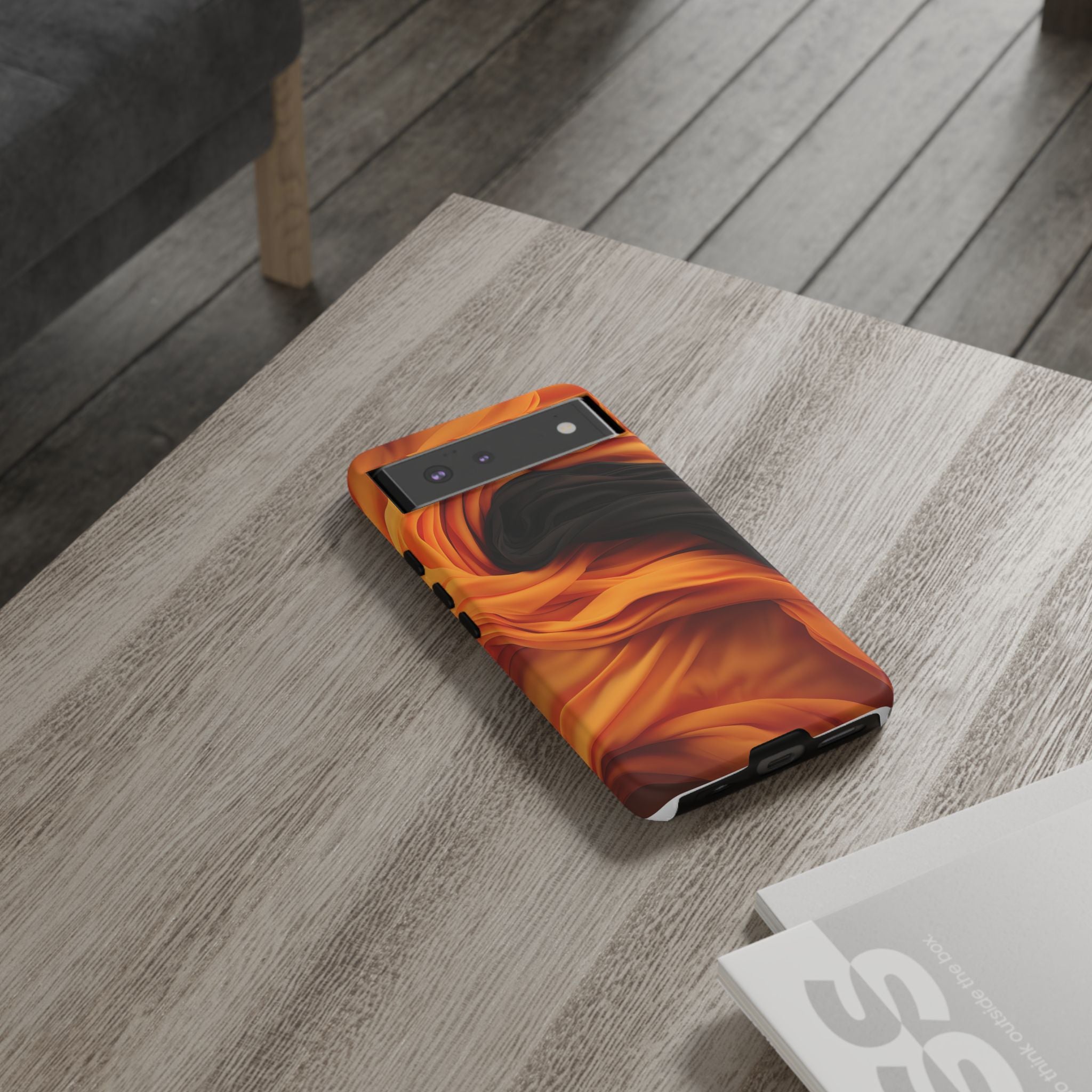 Abstract Orange & Gray Google Pixel Case (All Models)