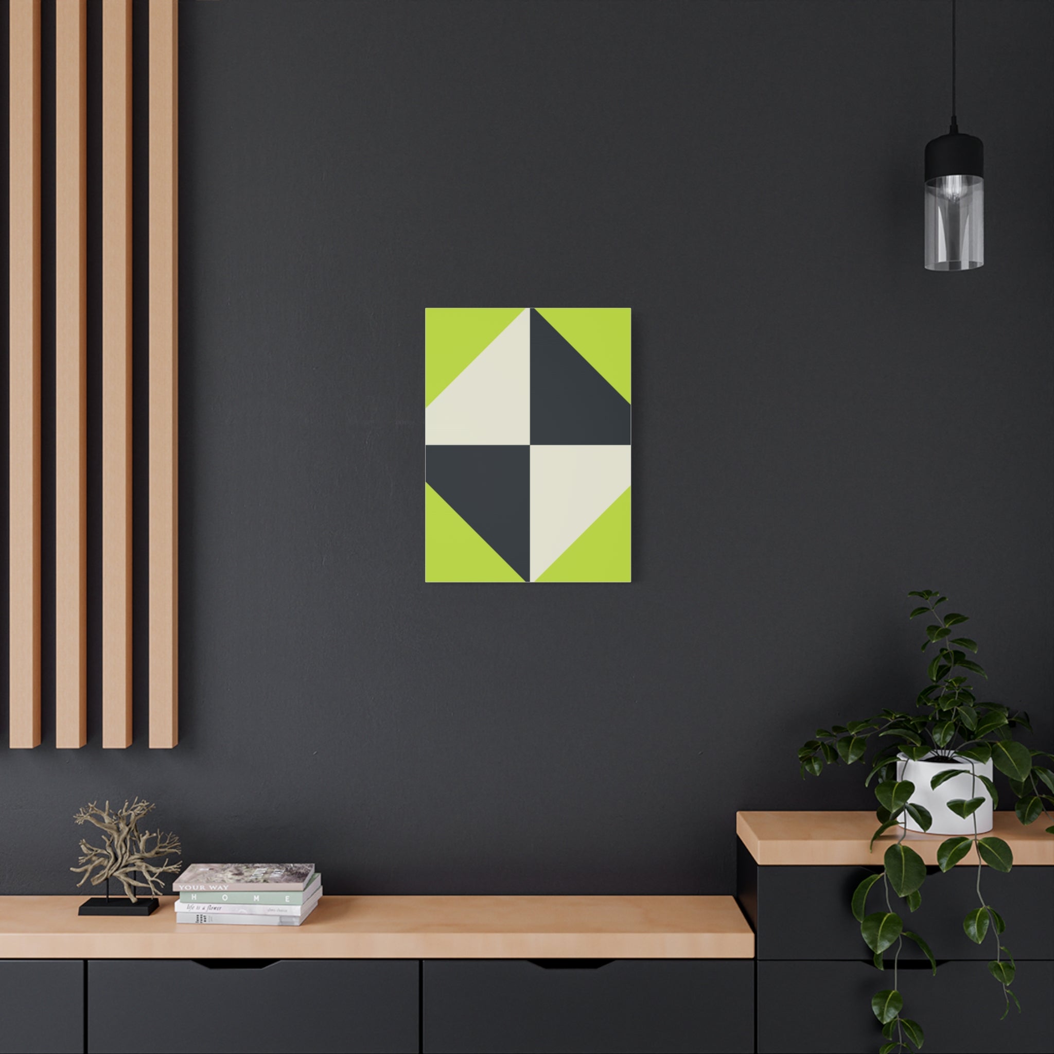 Geometric Teal & Beige Canvas Art