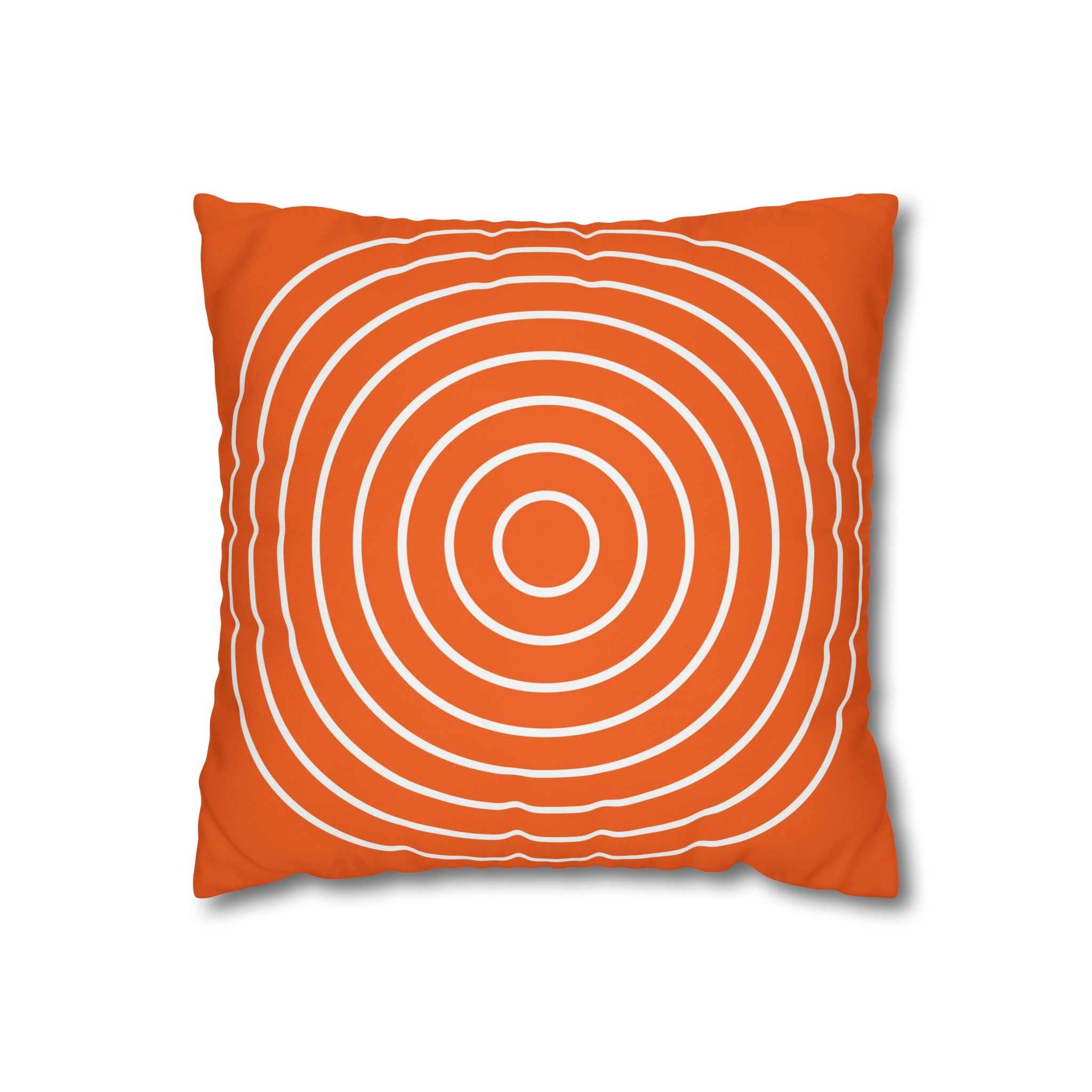 Orange & White Concentric Circles Pillowcase