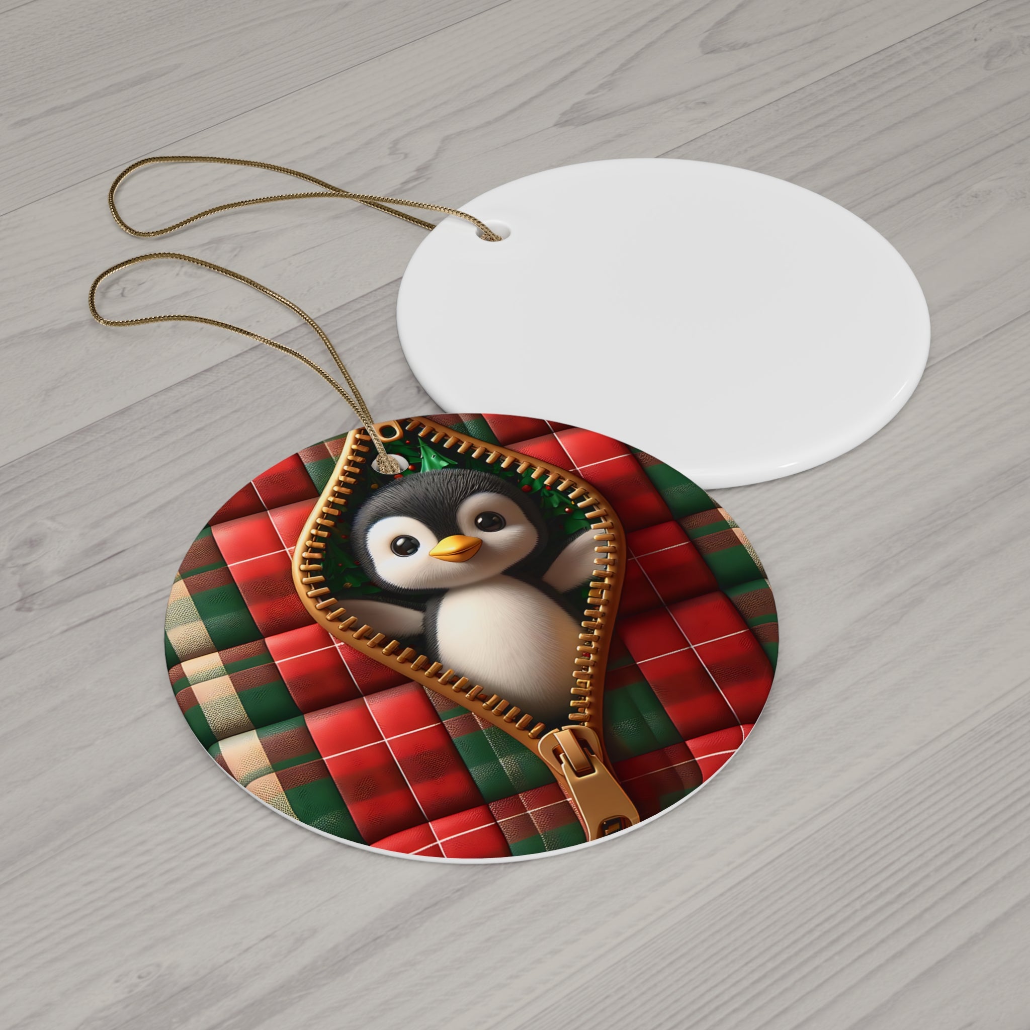 Zipper Penguin Christmas Ornament