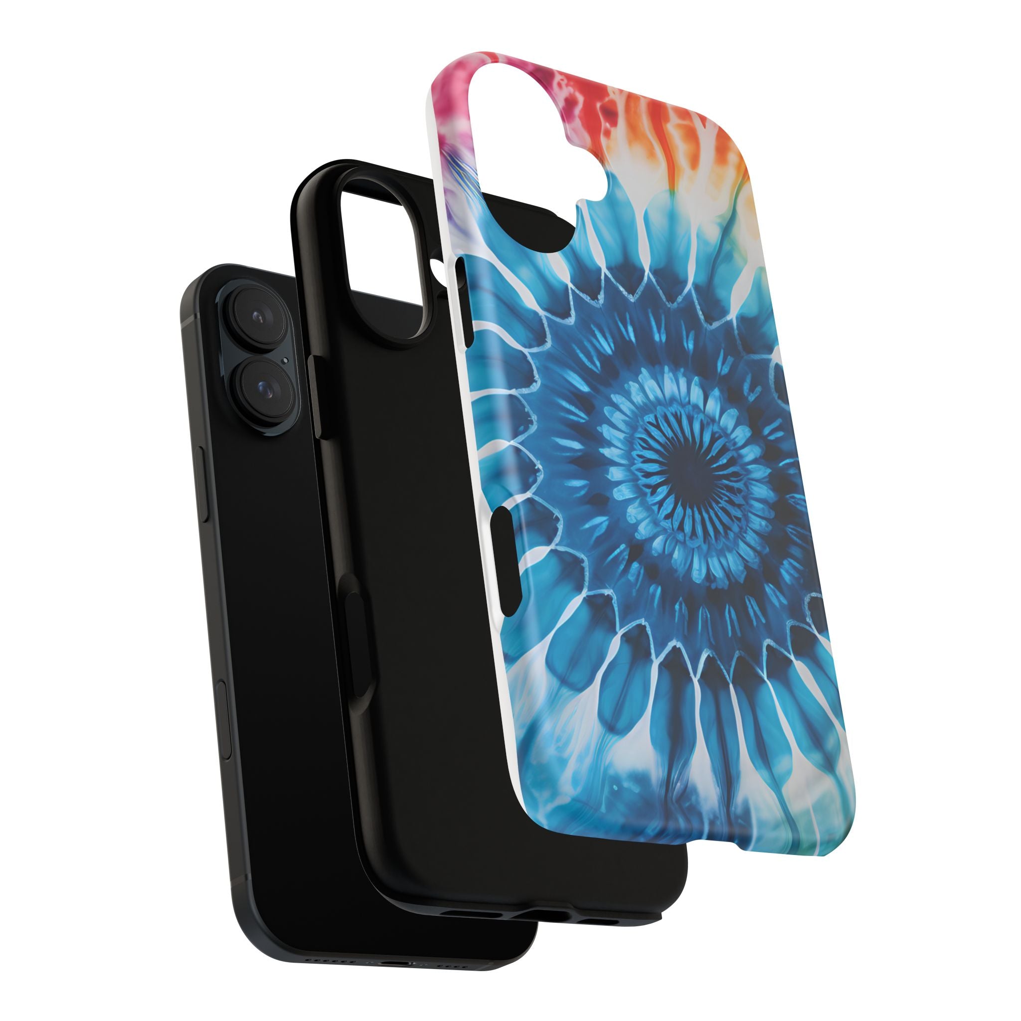 Cosmic Mandala Tie-Dye iPhone Case - Rugged Hexagon Stone