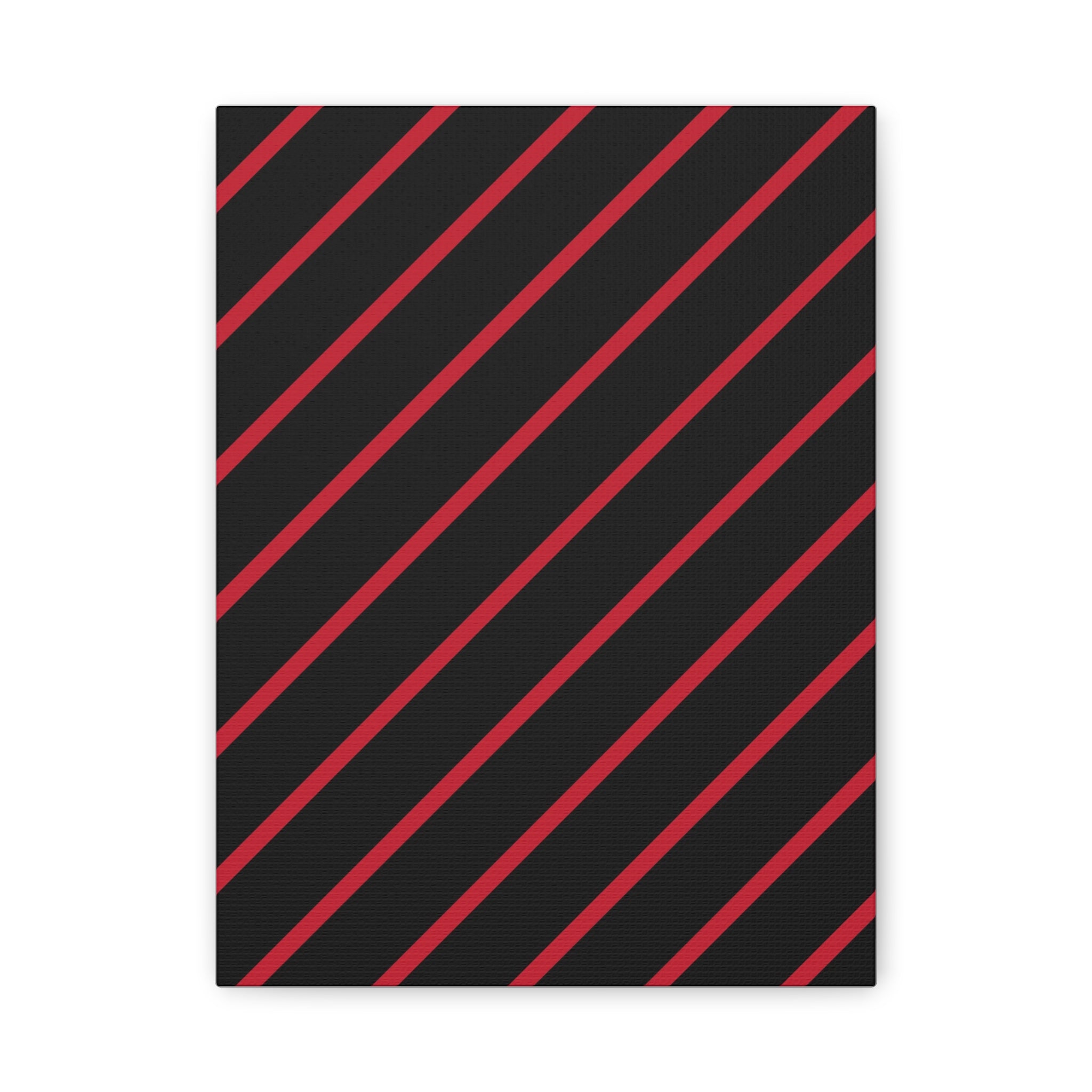 Crimson Diagonal Stripes Matte Canvas Art