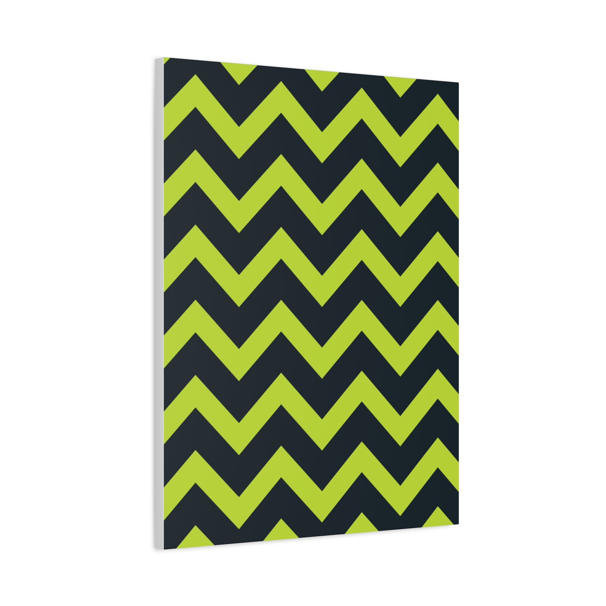 Lime & Forest Green Zigzag Canvas Art