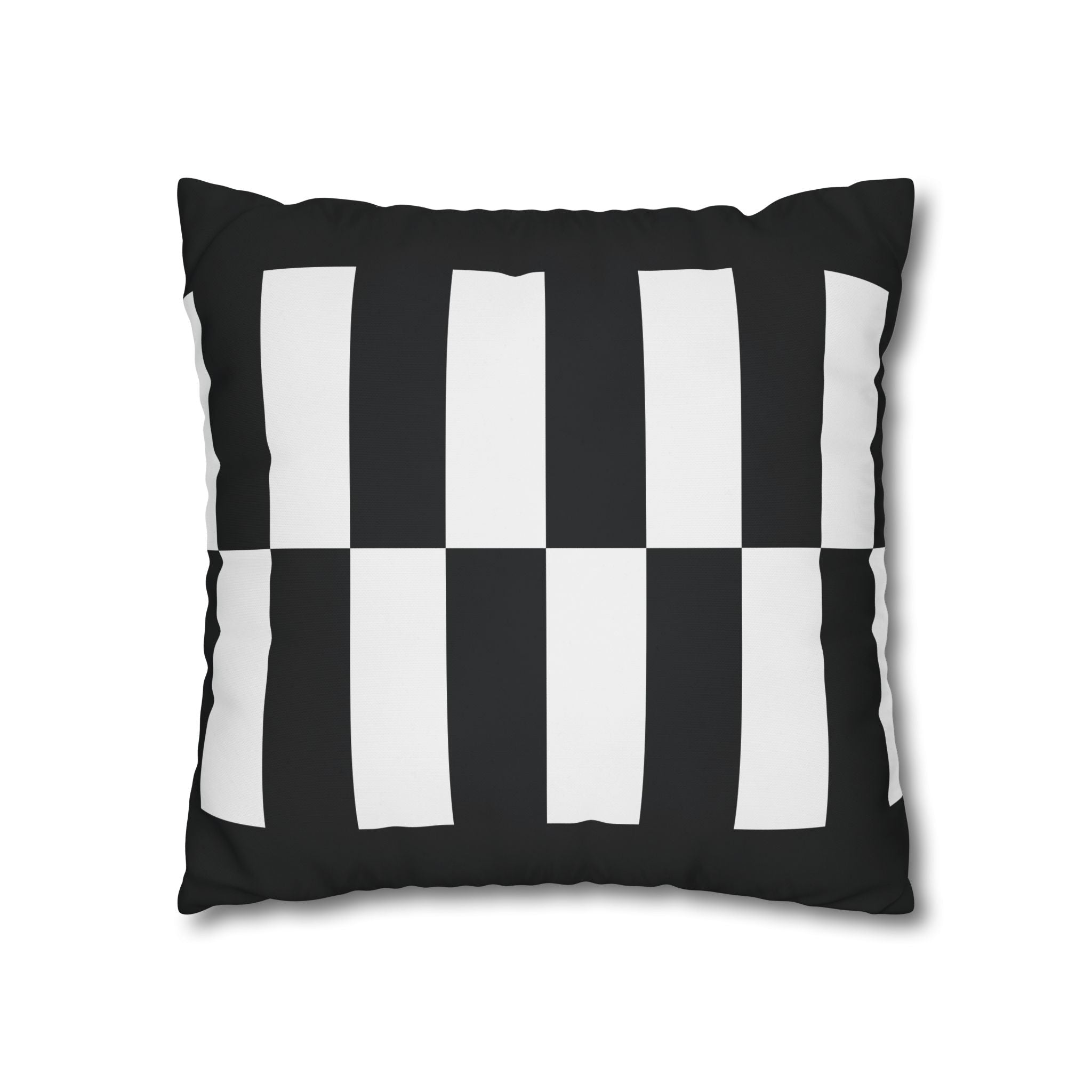 Abstract Checkered Pillowcase - Black & White