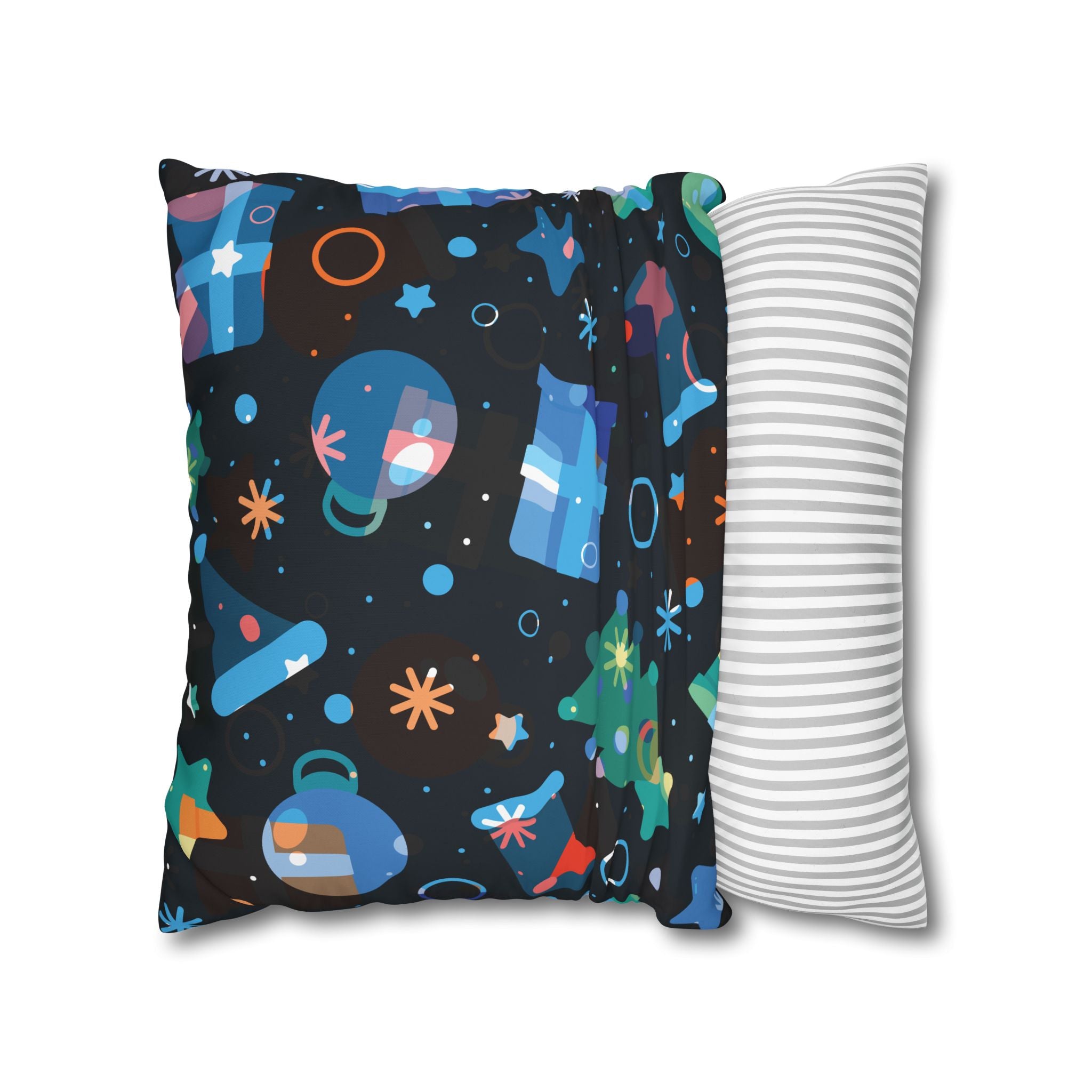 Navy Blue Christmas Pillowcase - Festive Minimalist Design