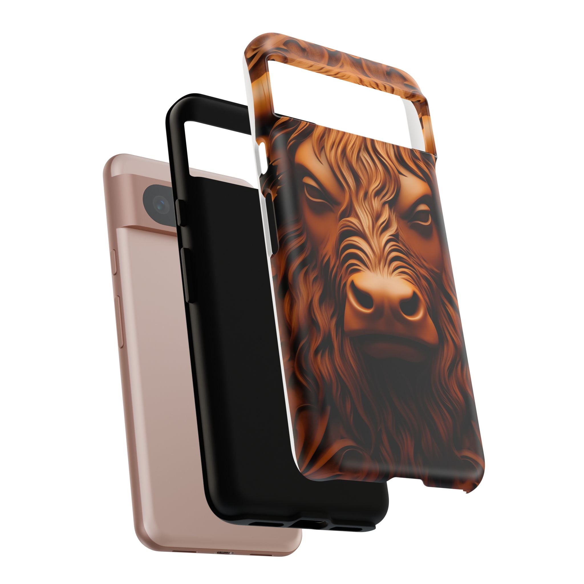 Intricate Bull Wood Carving Google Pixel Case (All Models)