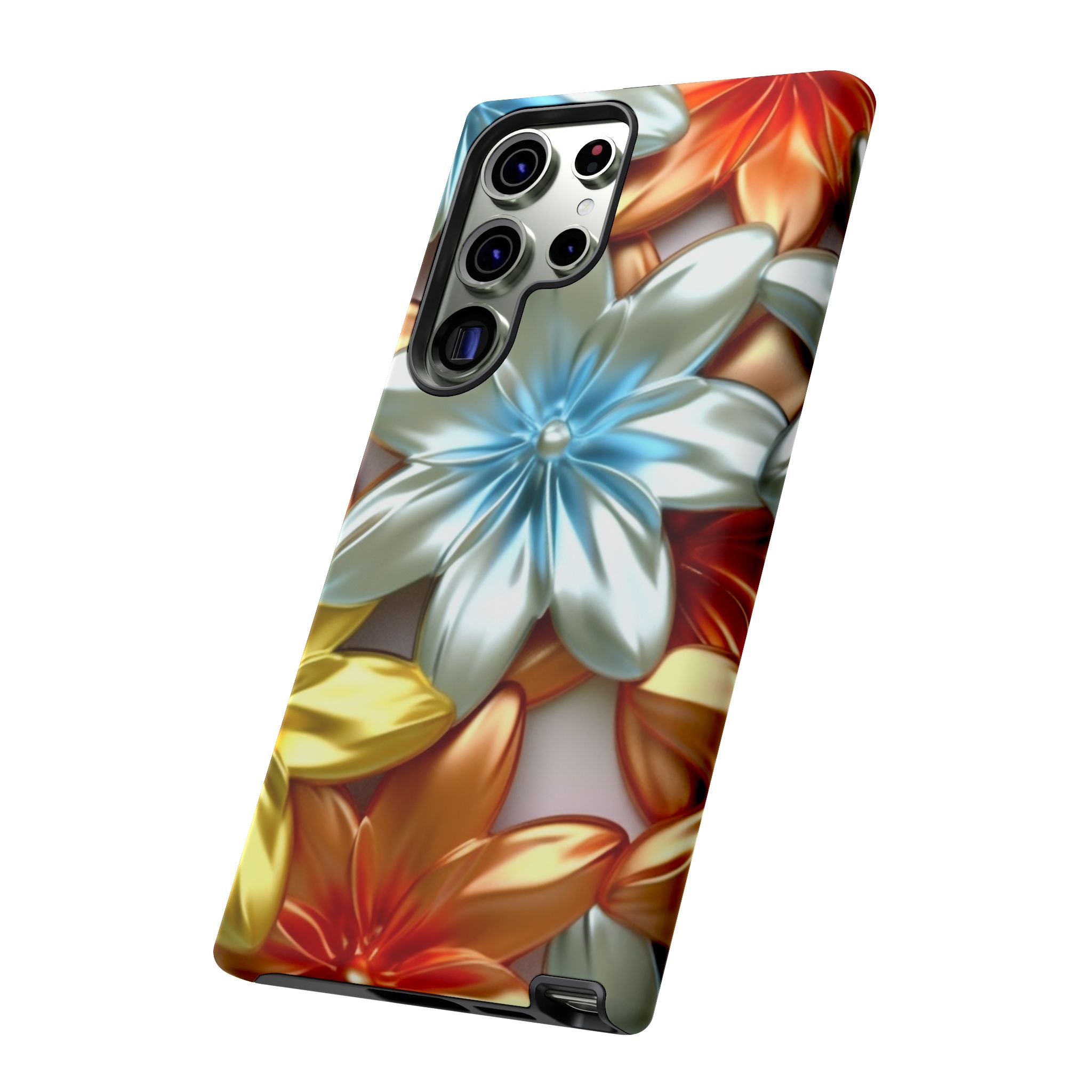 Metallic Flower Samsung Case - Stylish & Modern