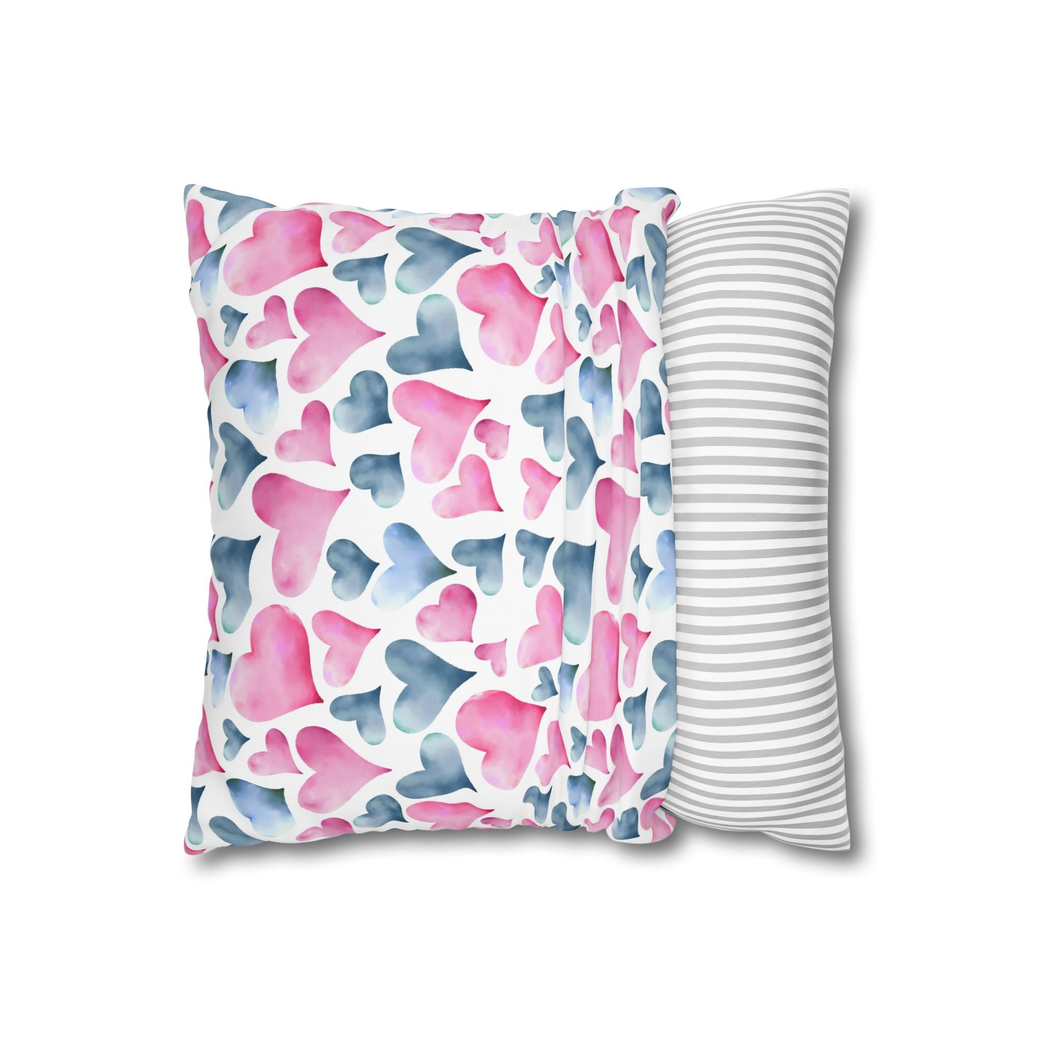 Watercolor Heart Pillowcase - Soft & Romantic