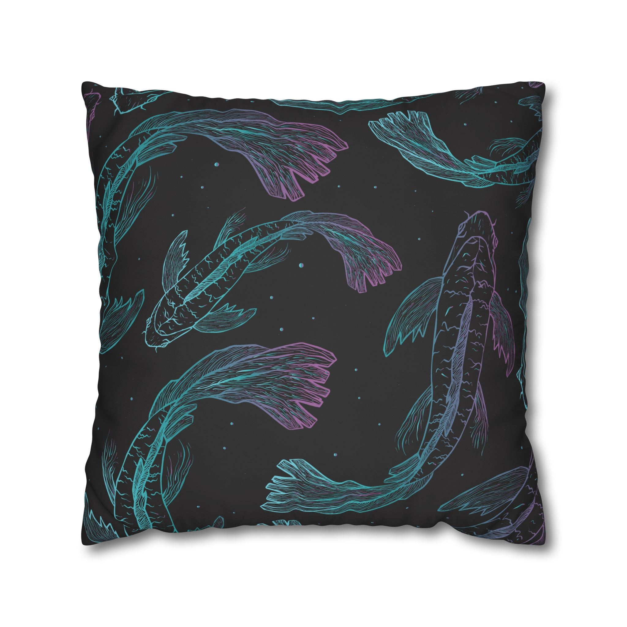 Teal & Purple Koi Fish Pillowcase