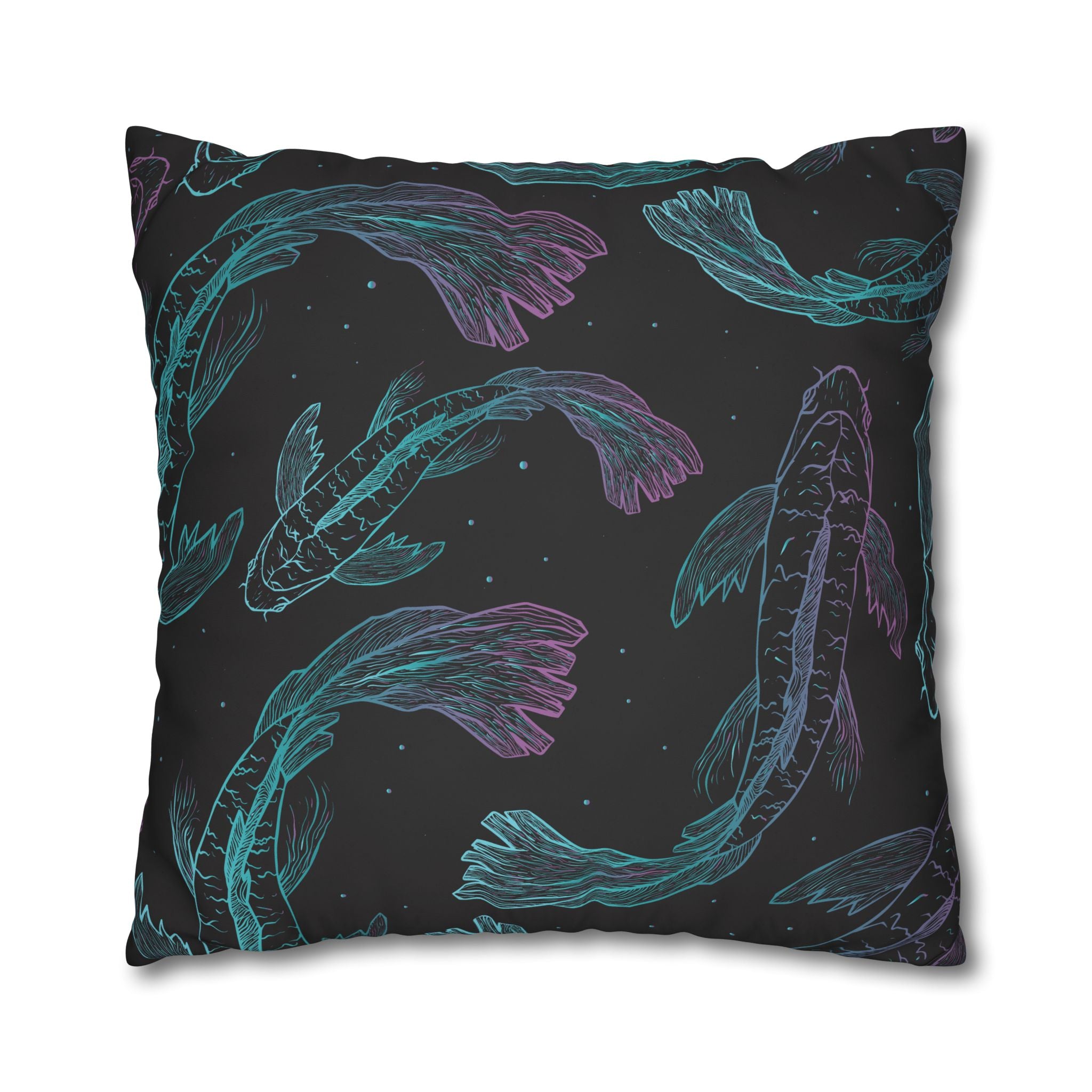 Teal & Purple Koi Fish Pillowcase