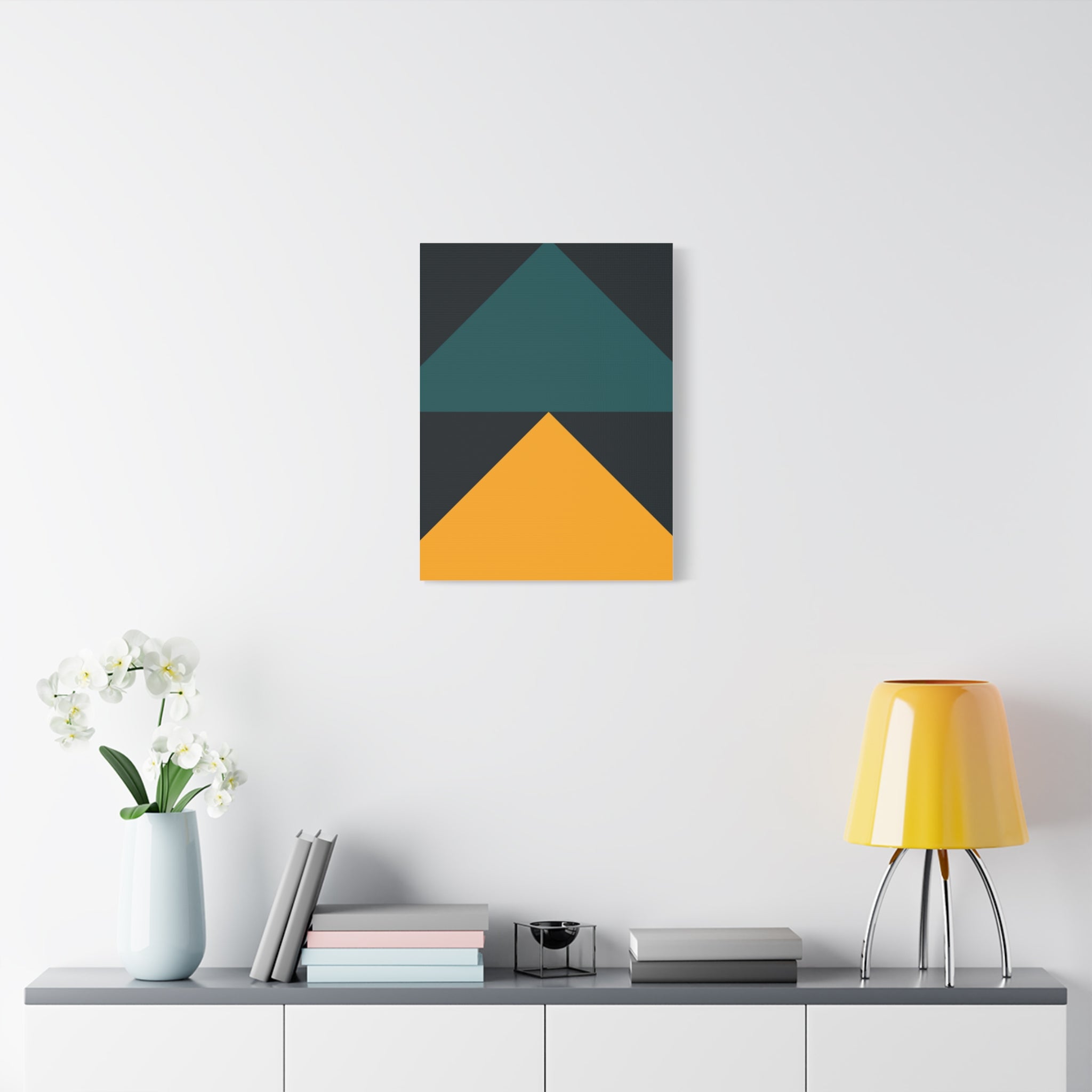 Teal & Gold Geometric Canvas Art