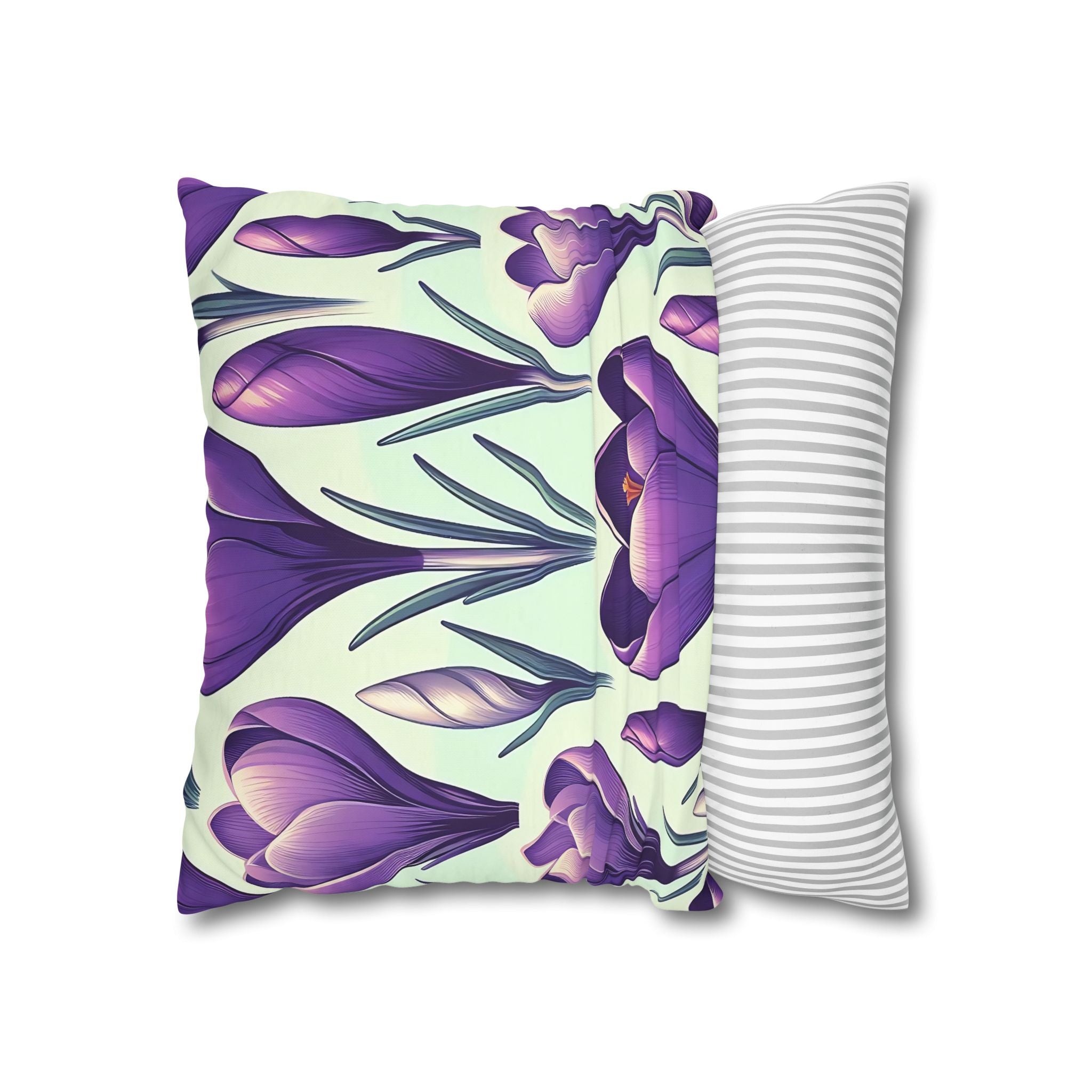 Purple Crocus Floral Pillowcase