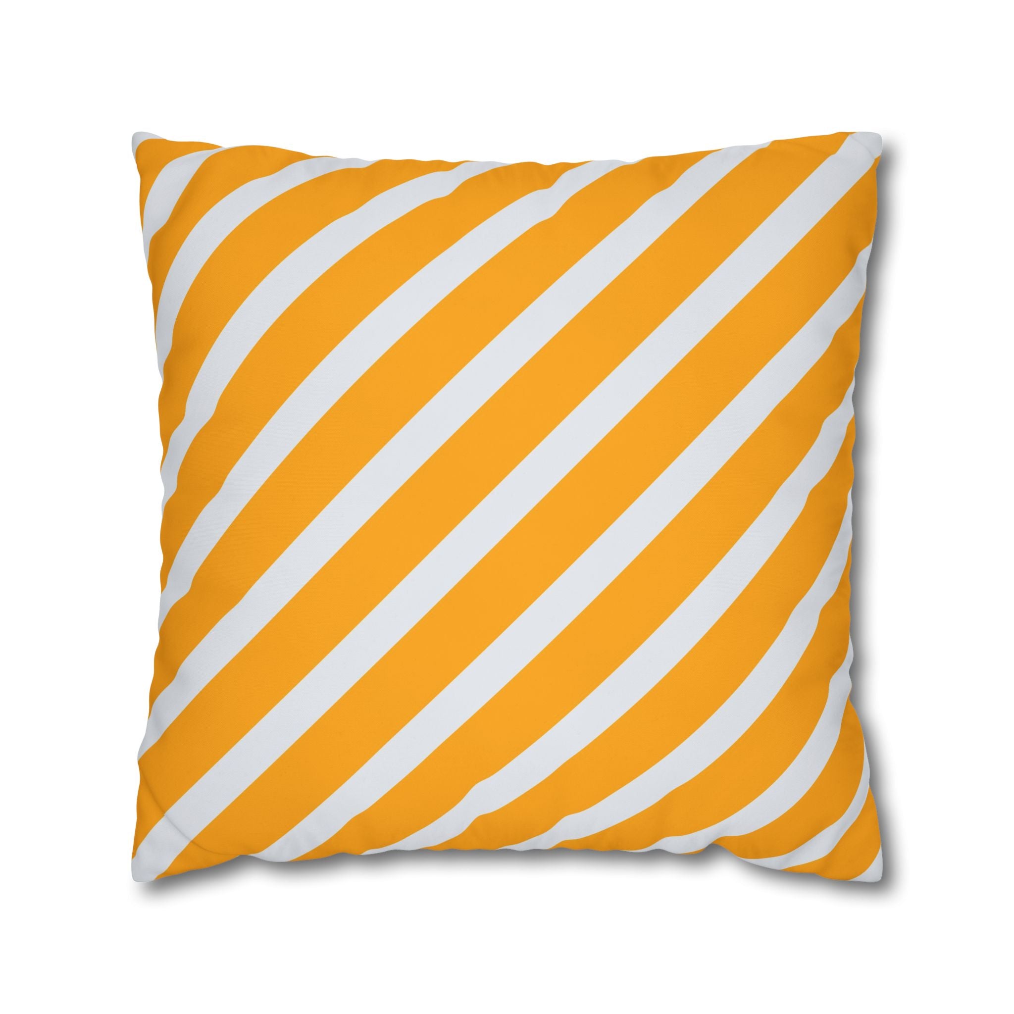 Neon Orange & Gray Diagonal Stripe Pillowcase