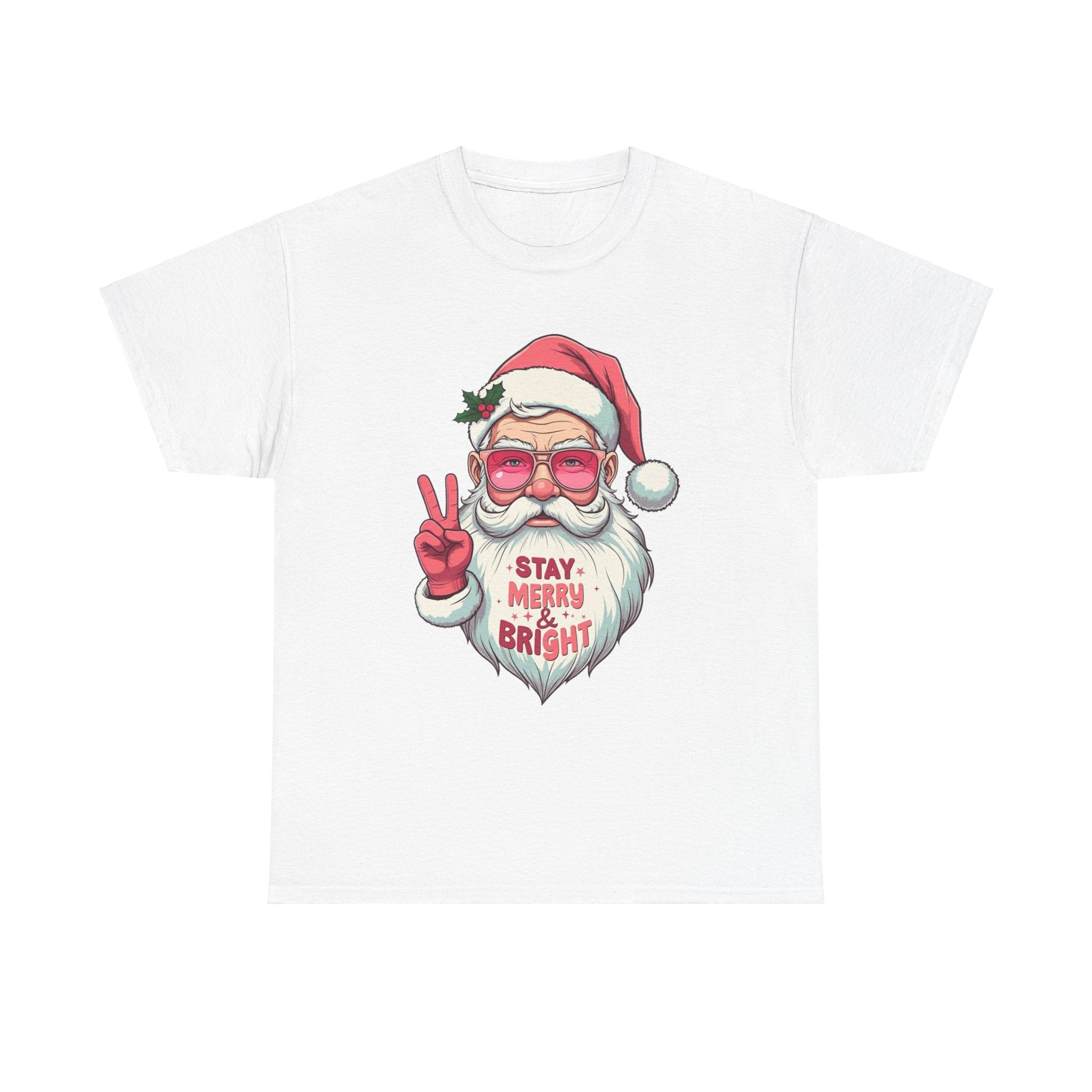 Pink Santa Sunglasses Xmas T-Shirt