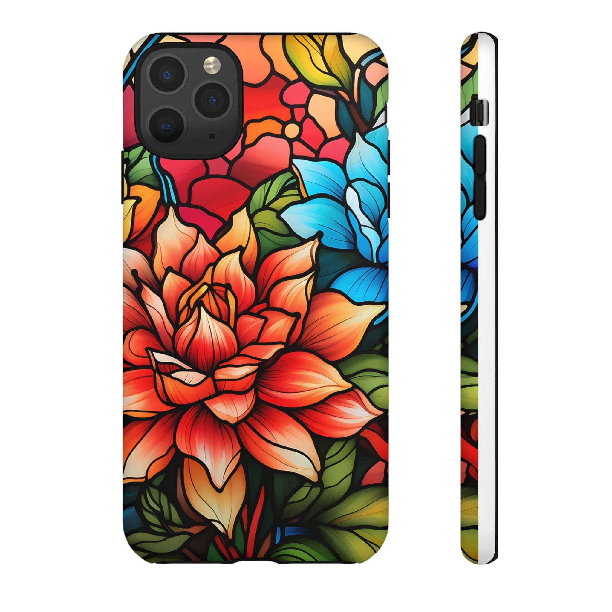 Stained Glass Floral iPhone Case - Hexagon Stone