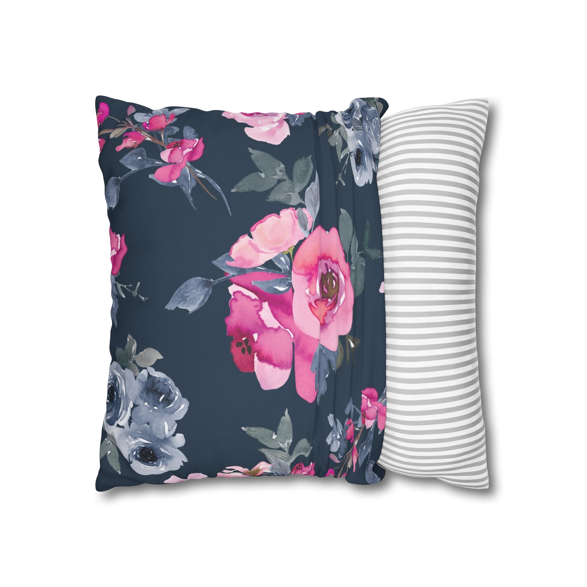 Teal Watercolor Floral Pillowcase