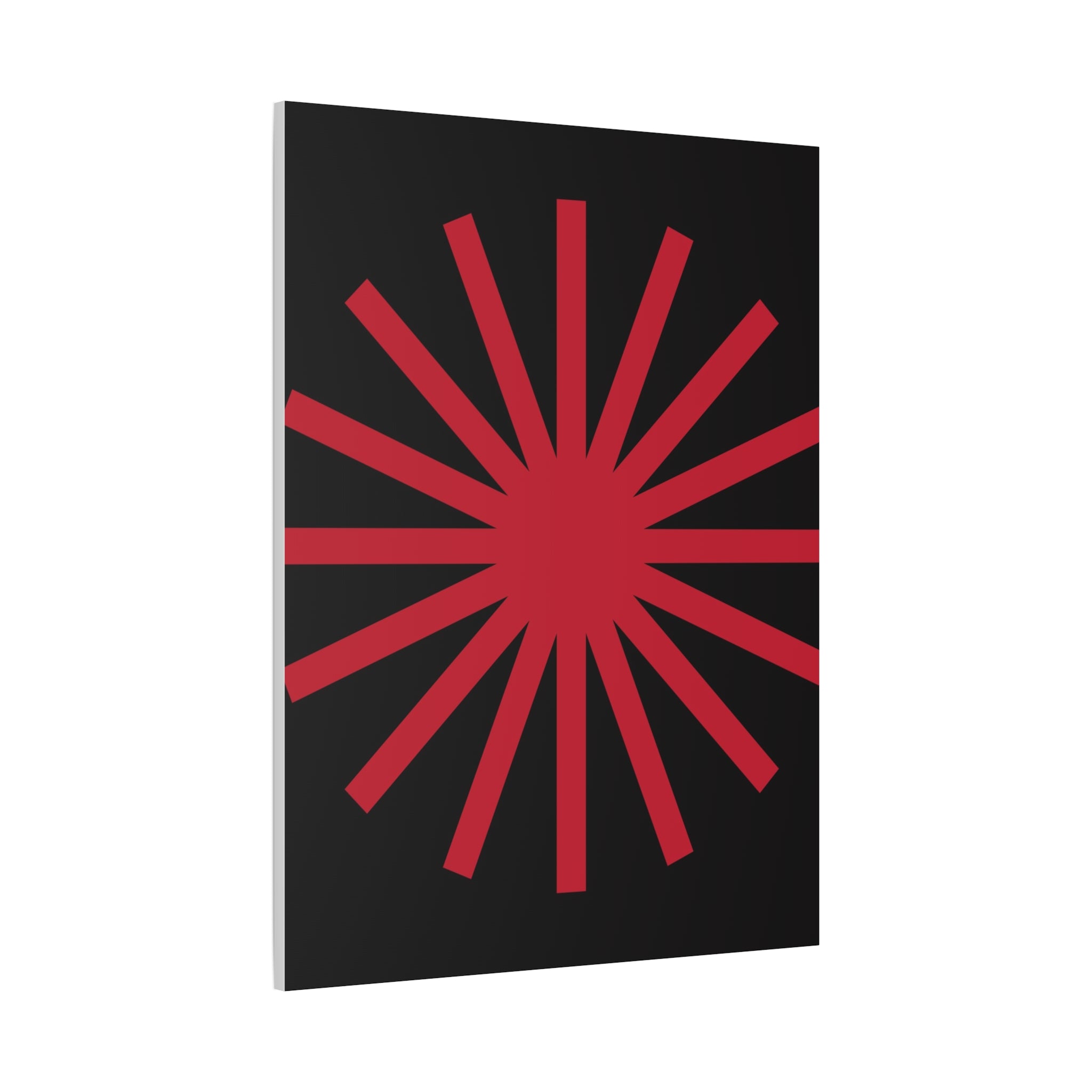 Crimson Sunburst Matte Canvas Art