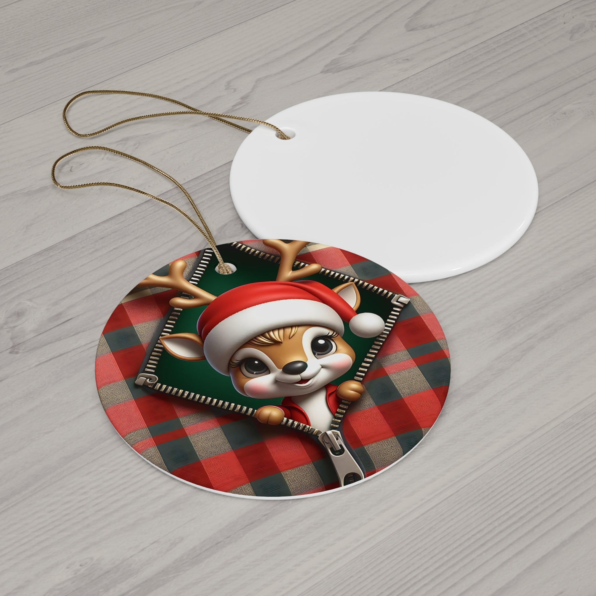 Peeking Reindeer Christmas Ornament