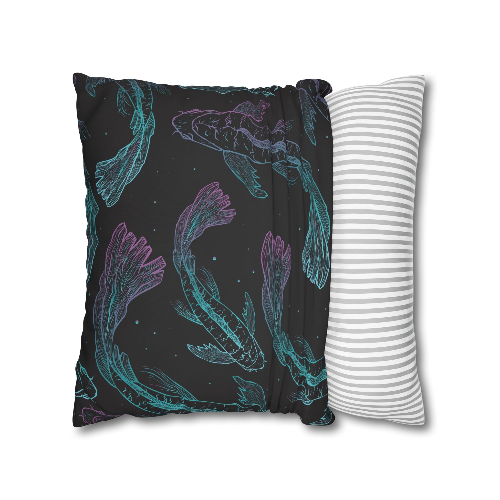 Teal & Purple Koi Fish Pillowcase