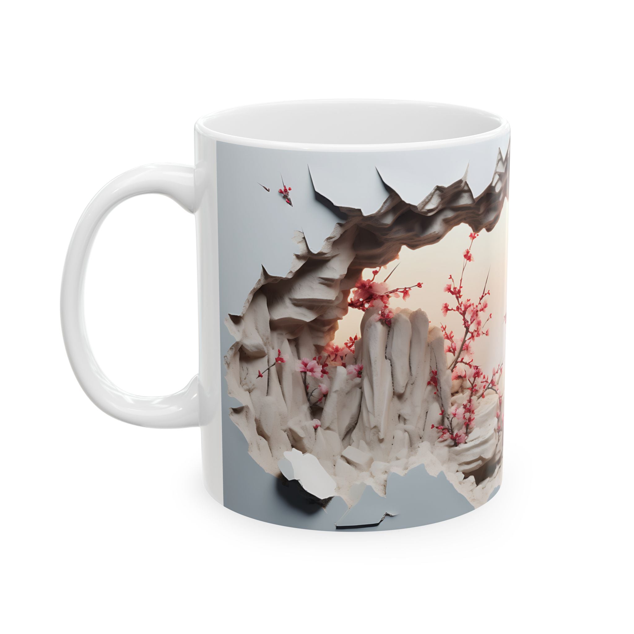 Blooming Rock Mug: 3D Art Ceramic