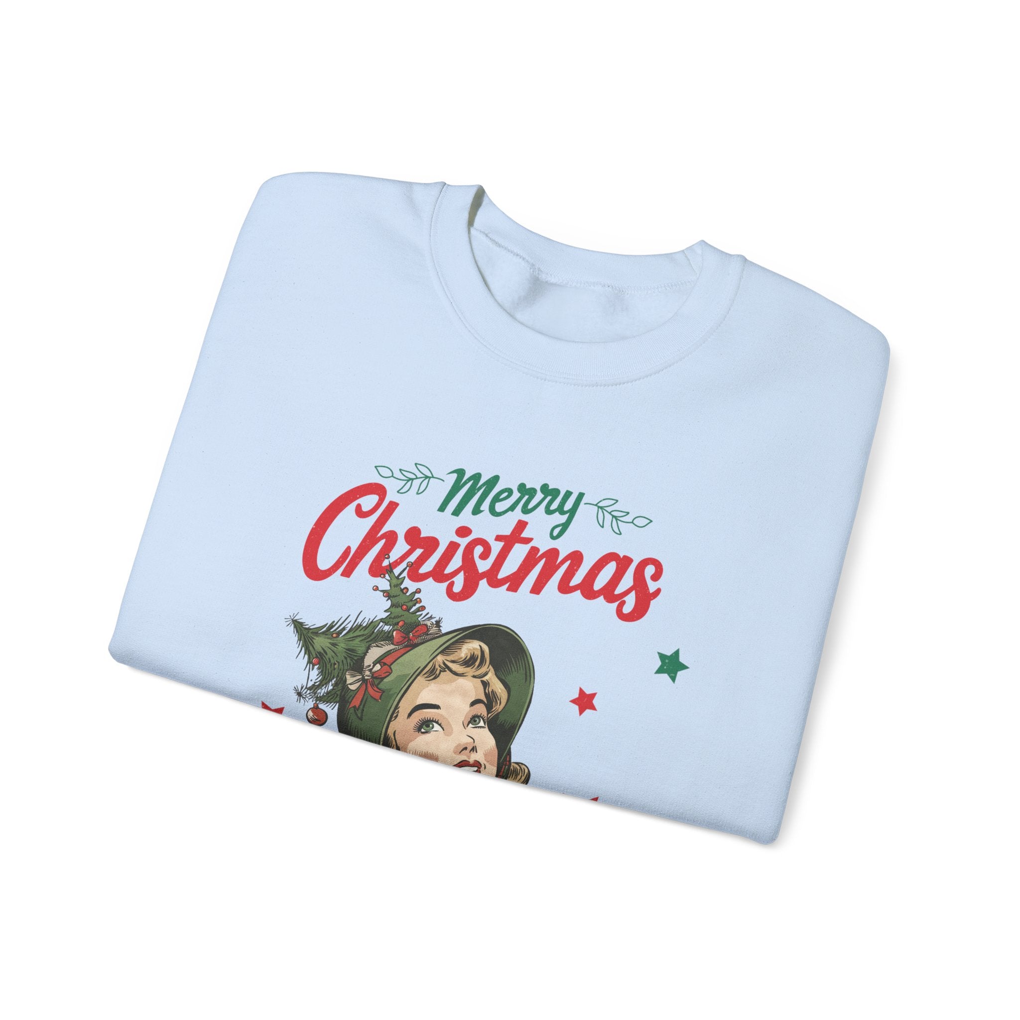 Vintage Christmas Lady Sweatshirt - Retro Holiday