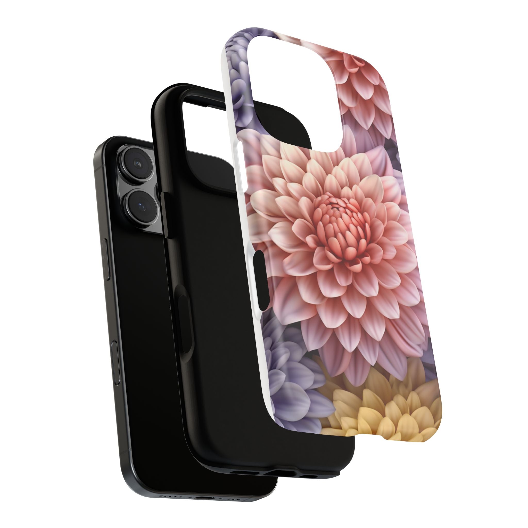 Dahlia Bloom Hexagon Stone iPhone Case