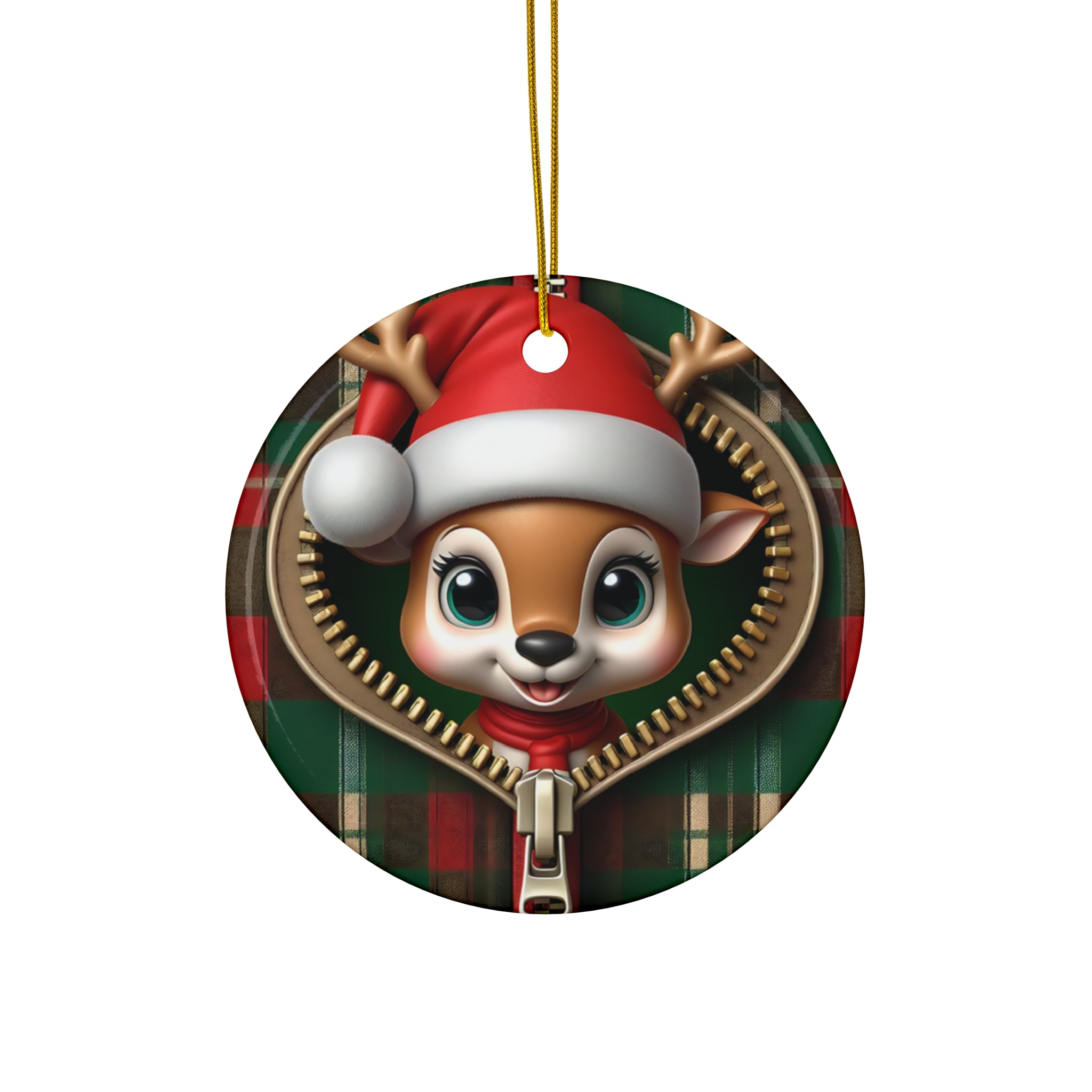 Peek-a-Boo Reindeer Christmas Ornament