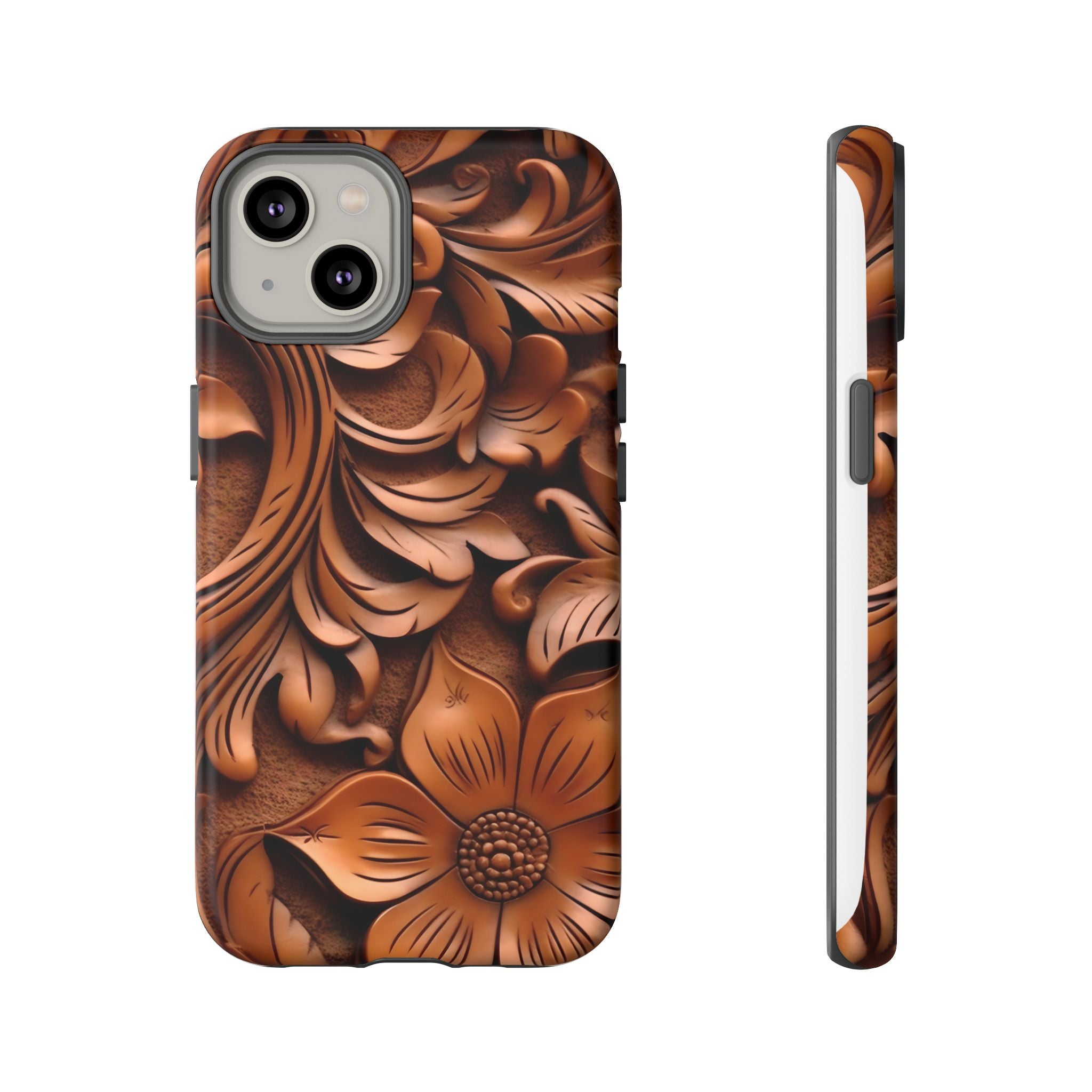 Baroque Floral Hexagon Stone iPhone Case