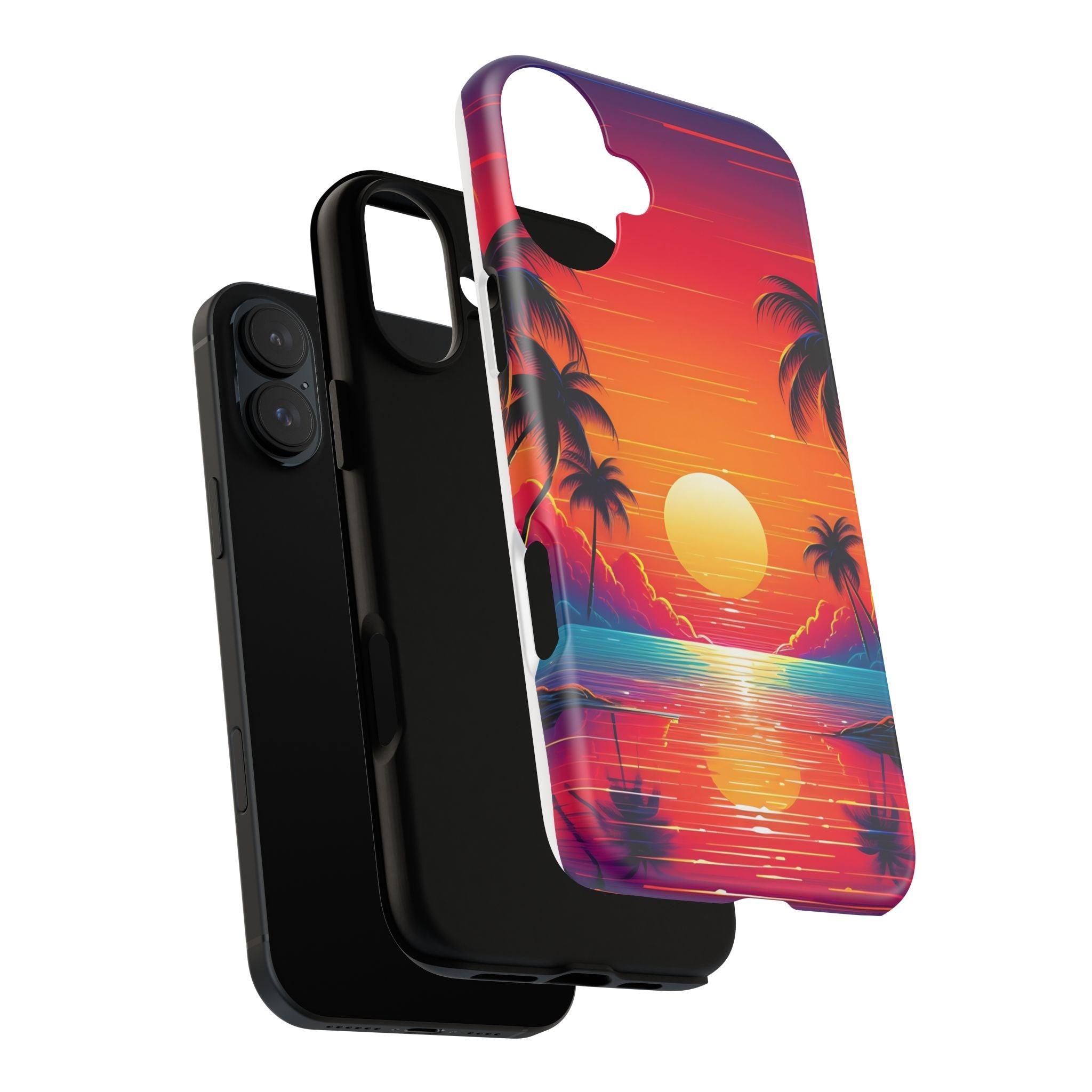 Sunset Palm Beach iPhone Case - Hexagon Stone