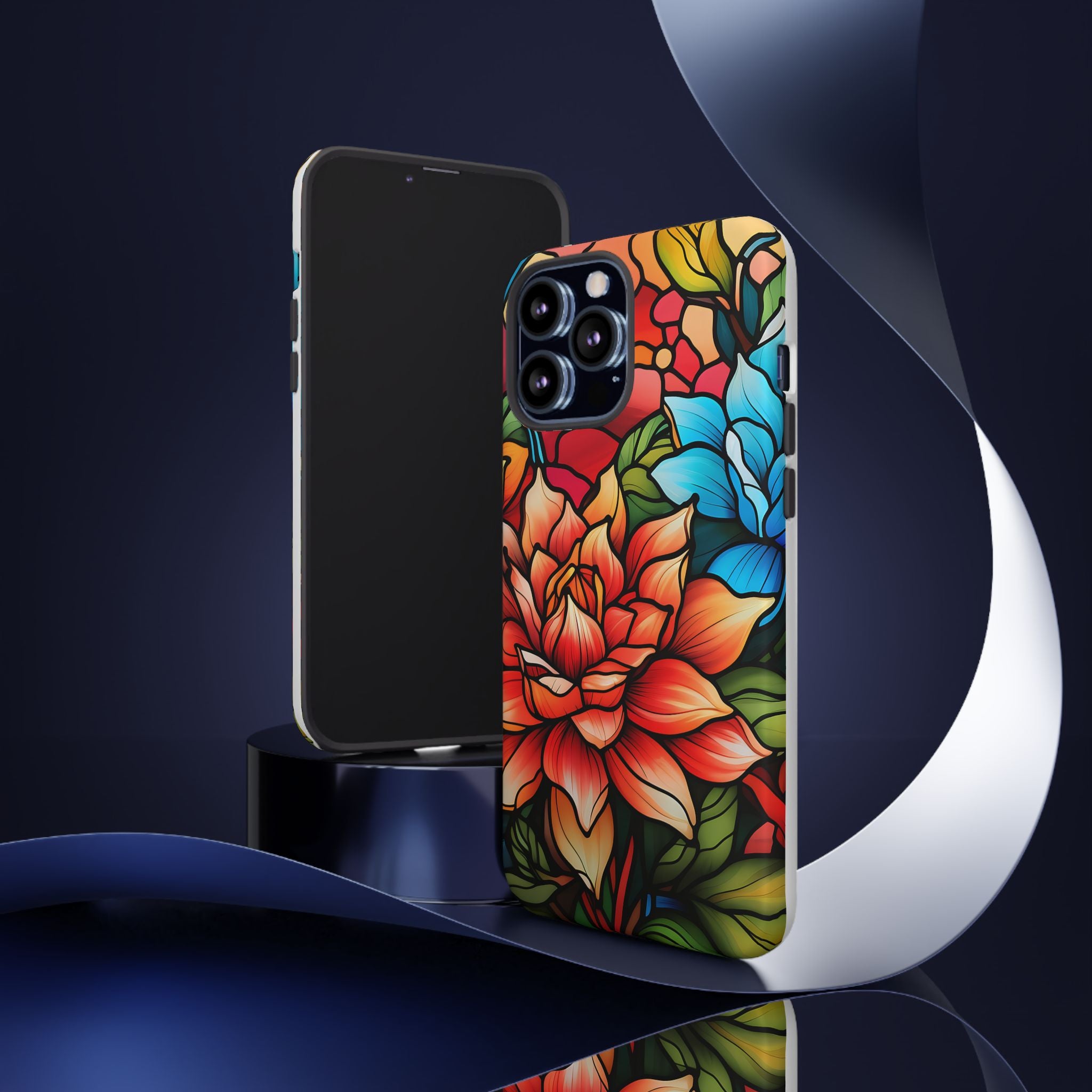 Stained Glass Floral iPhone Case - Hexagon Stone