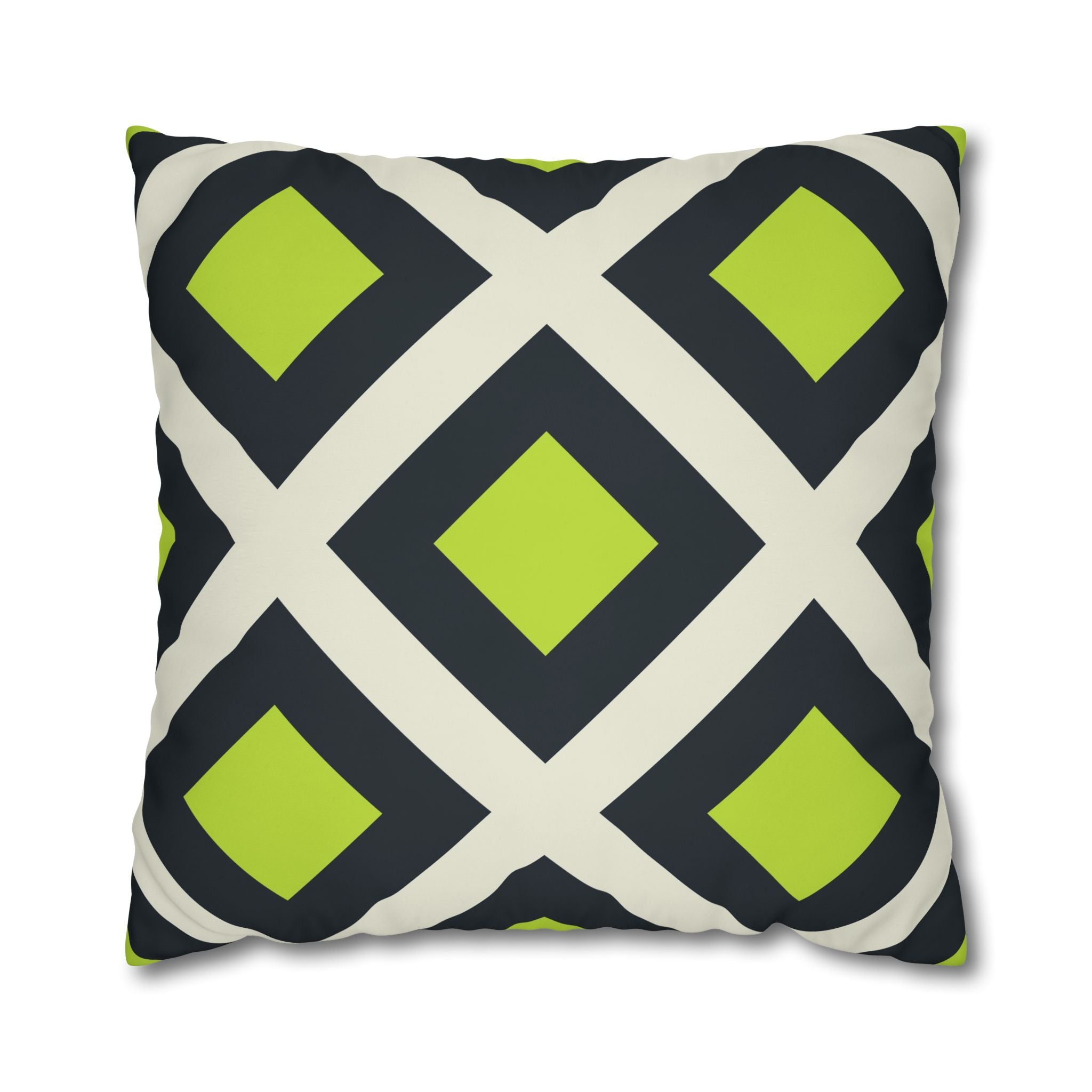 Geometric Teal & Lime Green Pillowcase