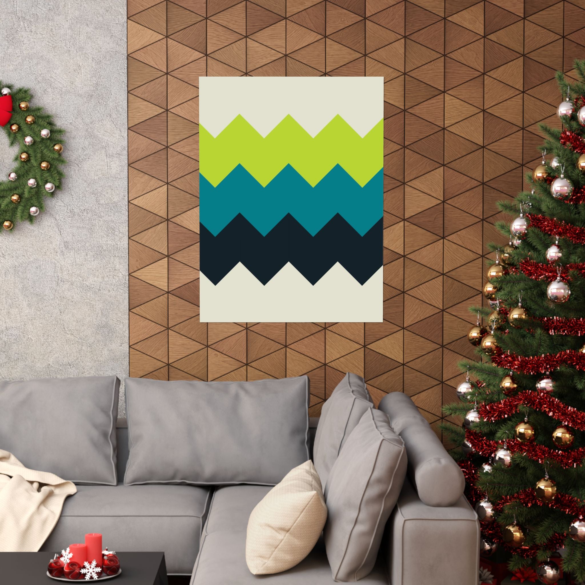 Abstract Geometric Zigzag Wall Art Poster