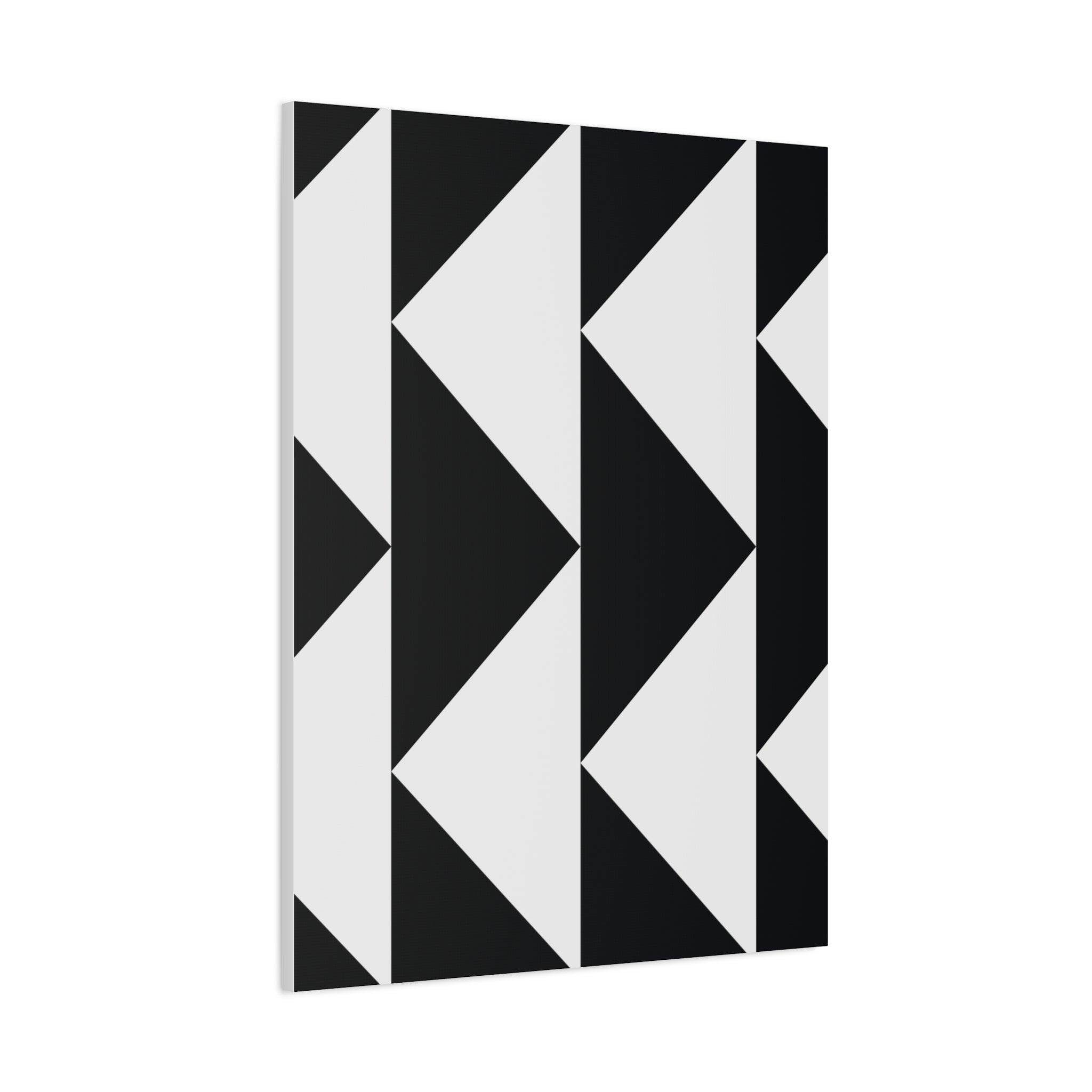 Black & White Triangle Geometric Canvas Art