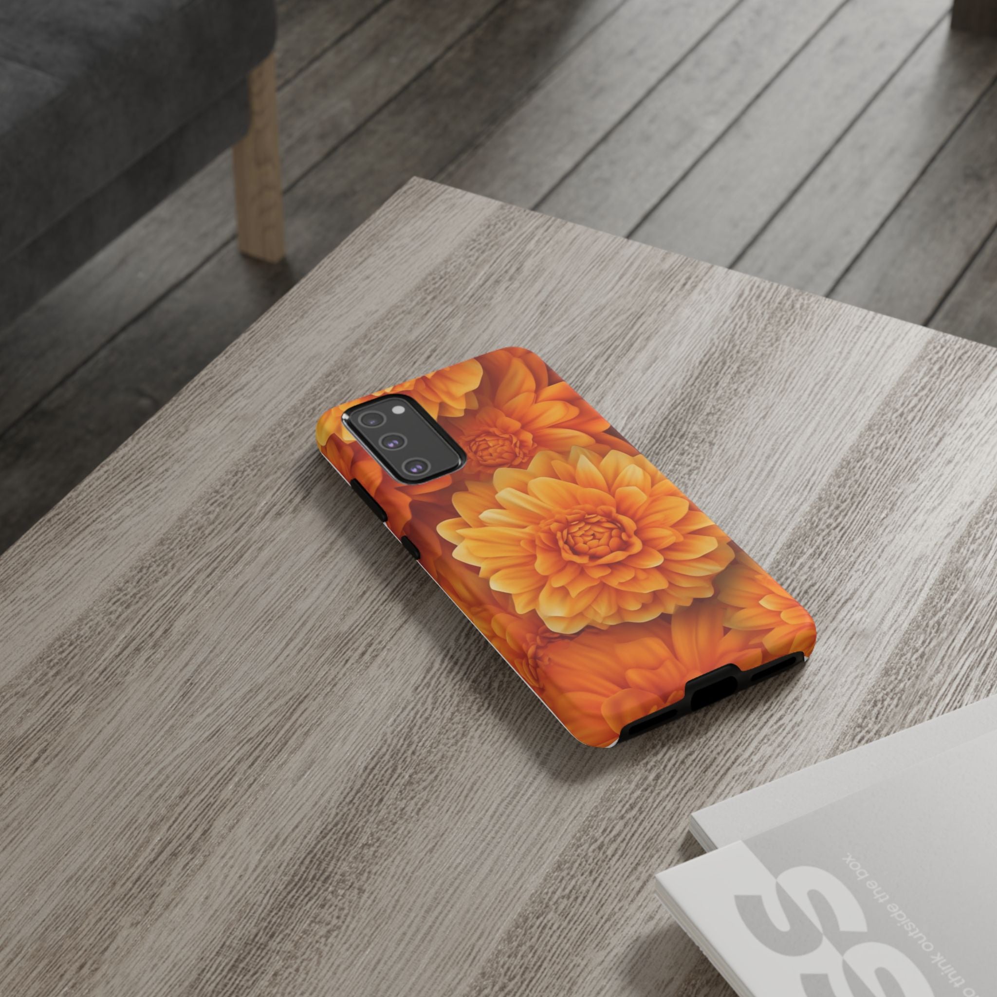 Orange Dahlia Bloom Samsung Case