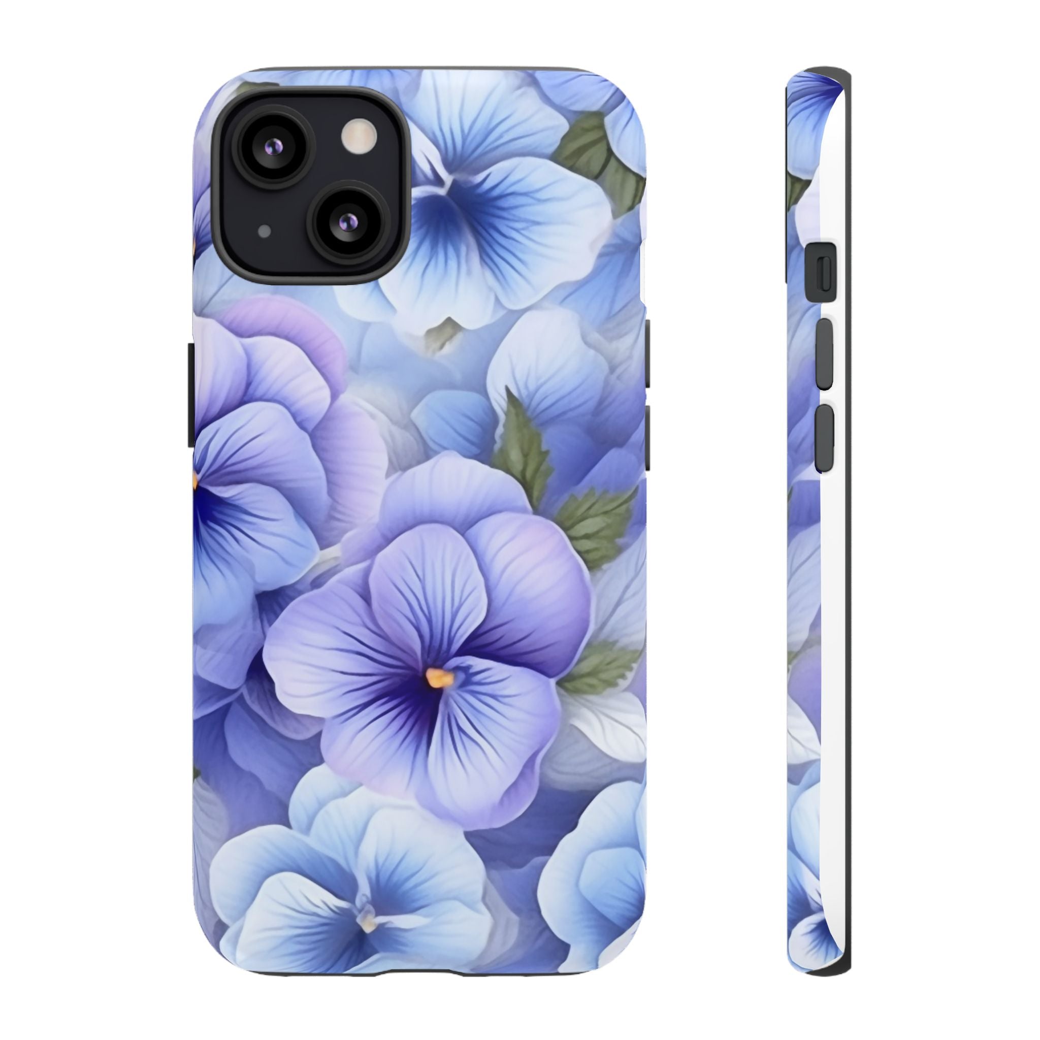 Dreamy Pansy Blue iPhone Case - Hexagon Stone