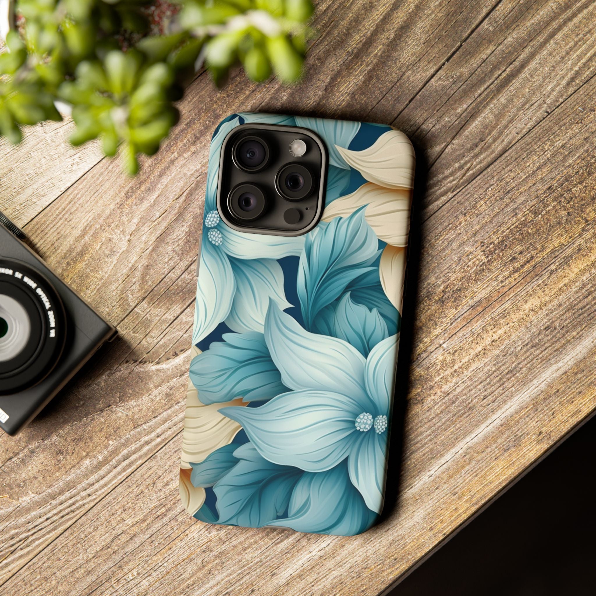 Teal Floral Hexagon iPhone Case - Rugged